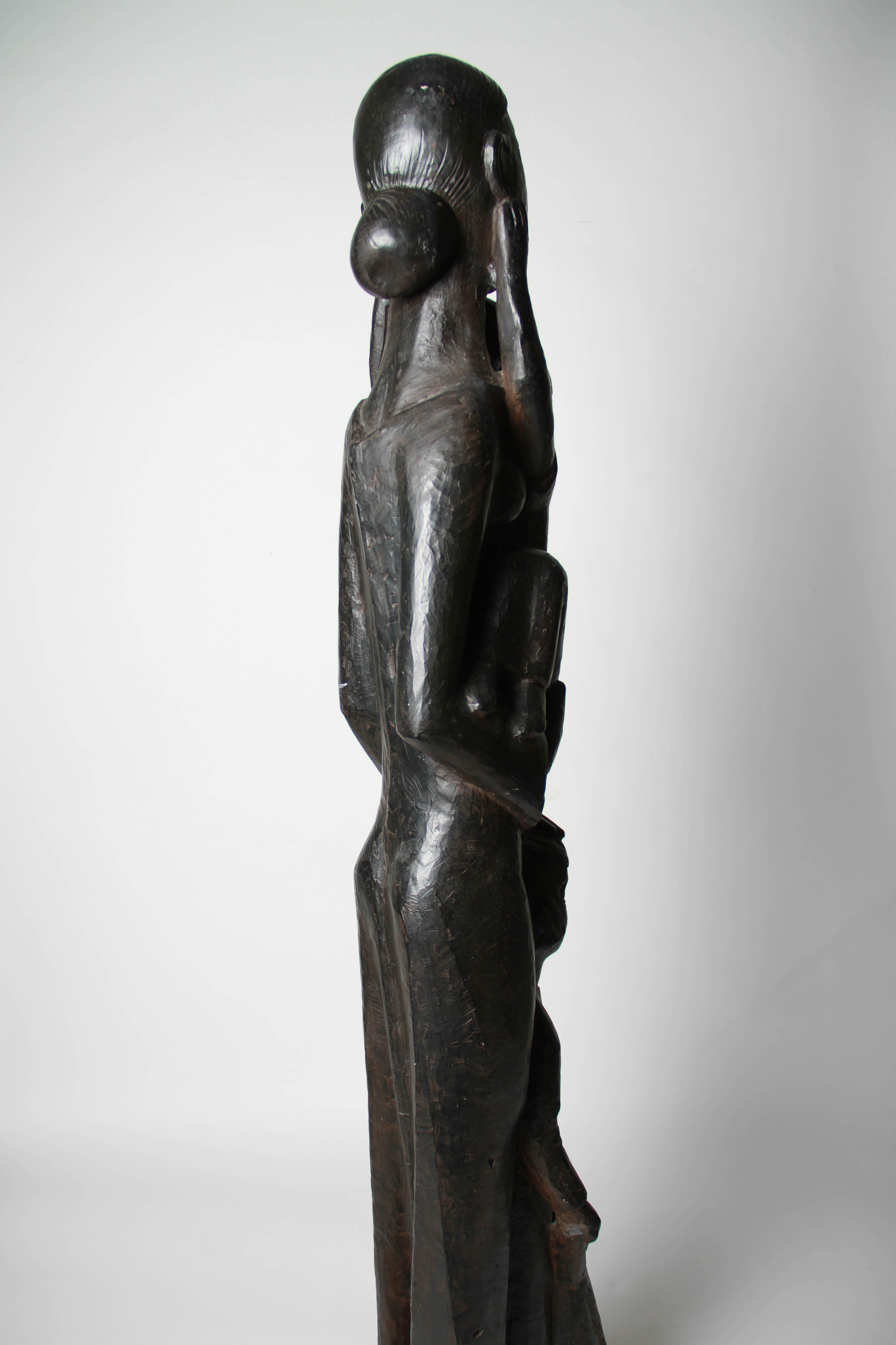 Plaster Reproduction Sculpture After Willem Degroot of Mother and Three Children