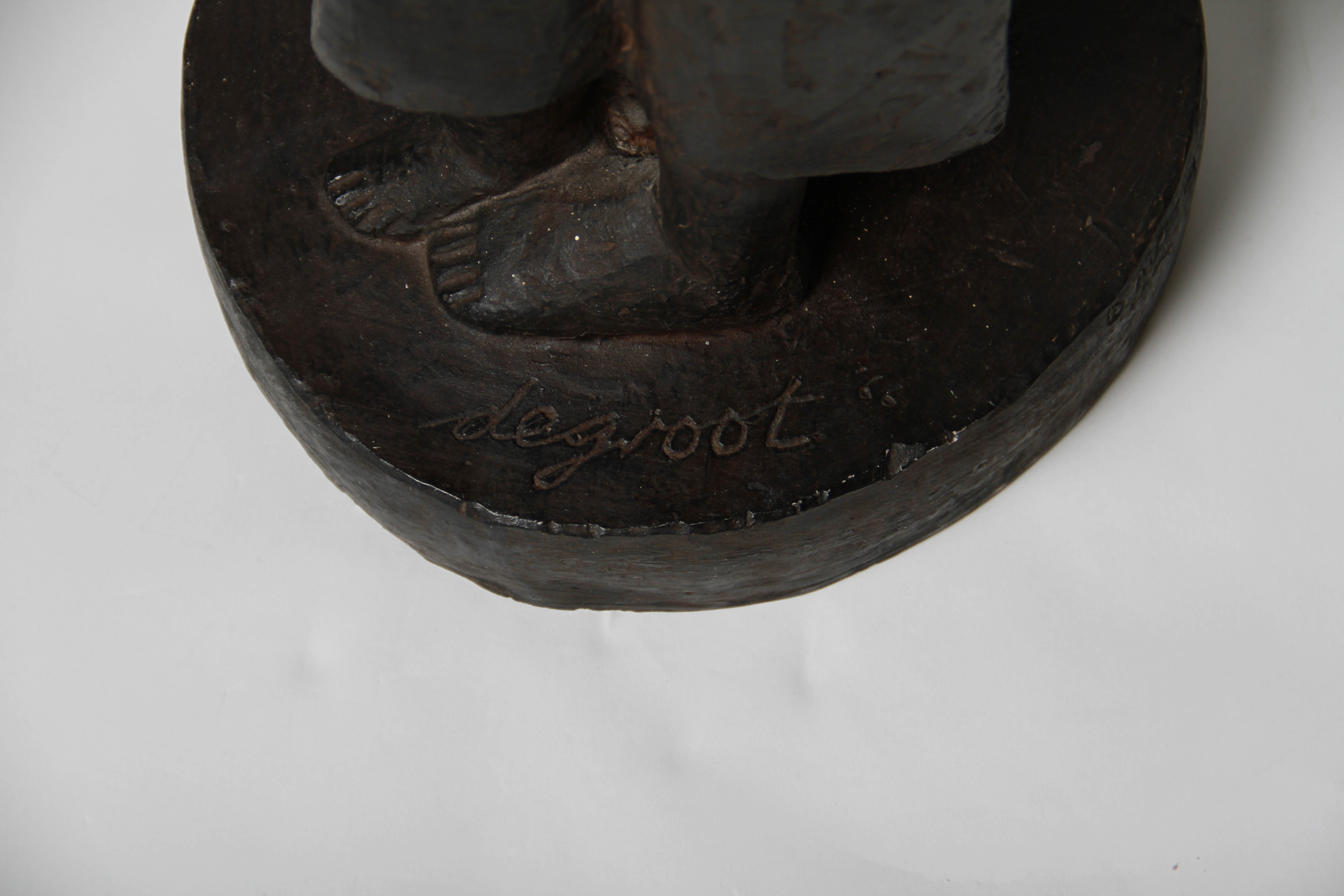 Plaster Reproduction Sculpture After Willem Degroot of Mother and Three Children