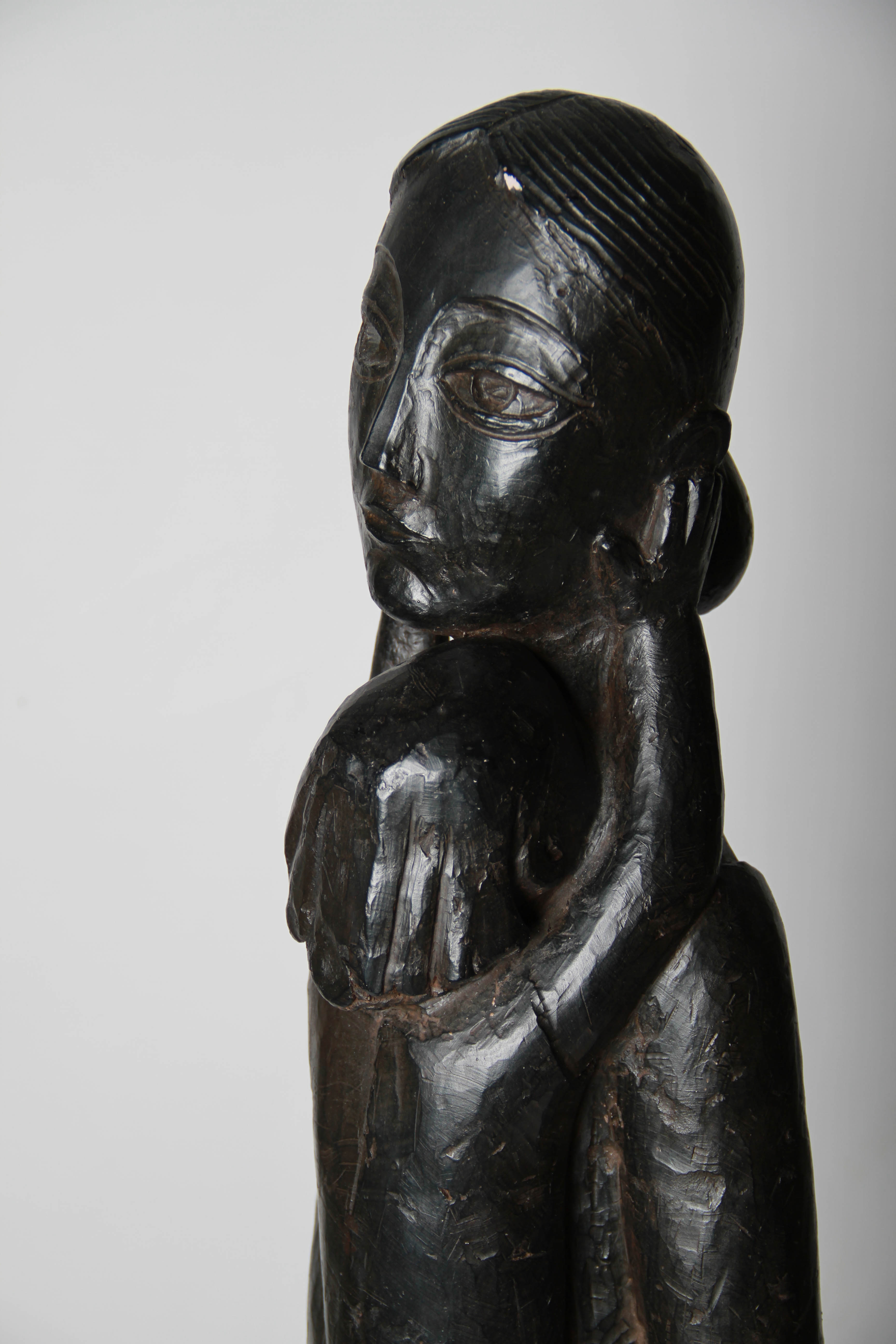 Plaster Reproduction Sculpture After Willem Degroot of Mother and Three Children