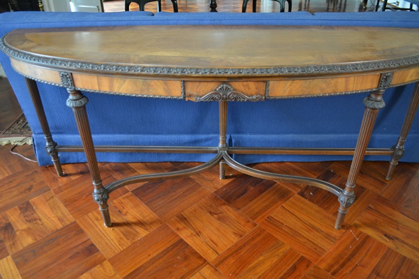 Antique Demilune Wood Sofa Table