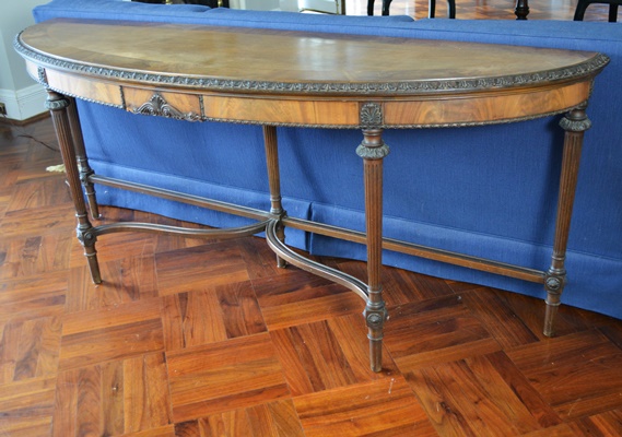 Antique Demilune Wood Sofa Table