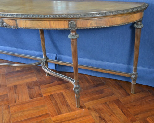 Antique Demilune Wood Sofa Table