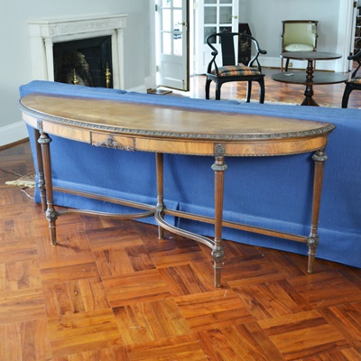 Antique Demilune Wood Sofa Table