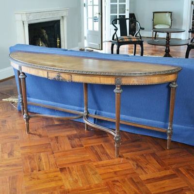 Antique Demilune Wood Sofa Table