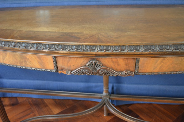 Antique Demilune Wood Sofa Table