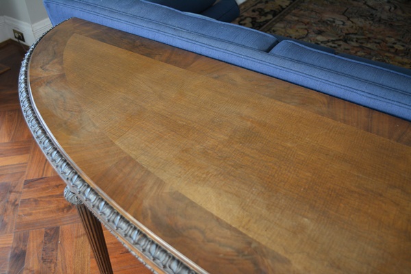 Antique Demilune Wood Sofa Table