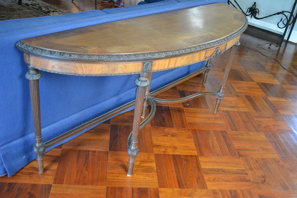 Antique Demilune Wood Sofa Table