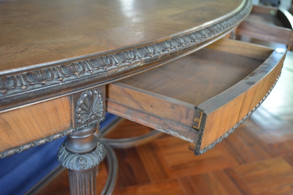 Antique Demilune Wood Sofa Table
