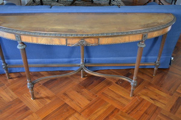 Antique Demilune Wood Sofa Table