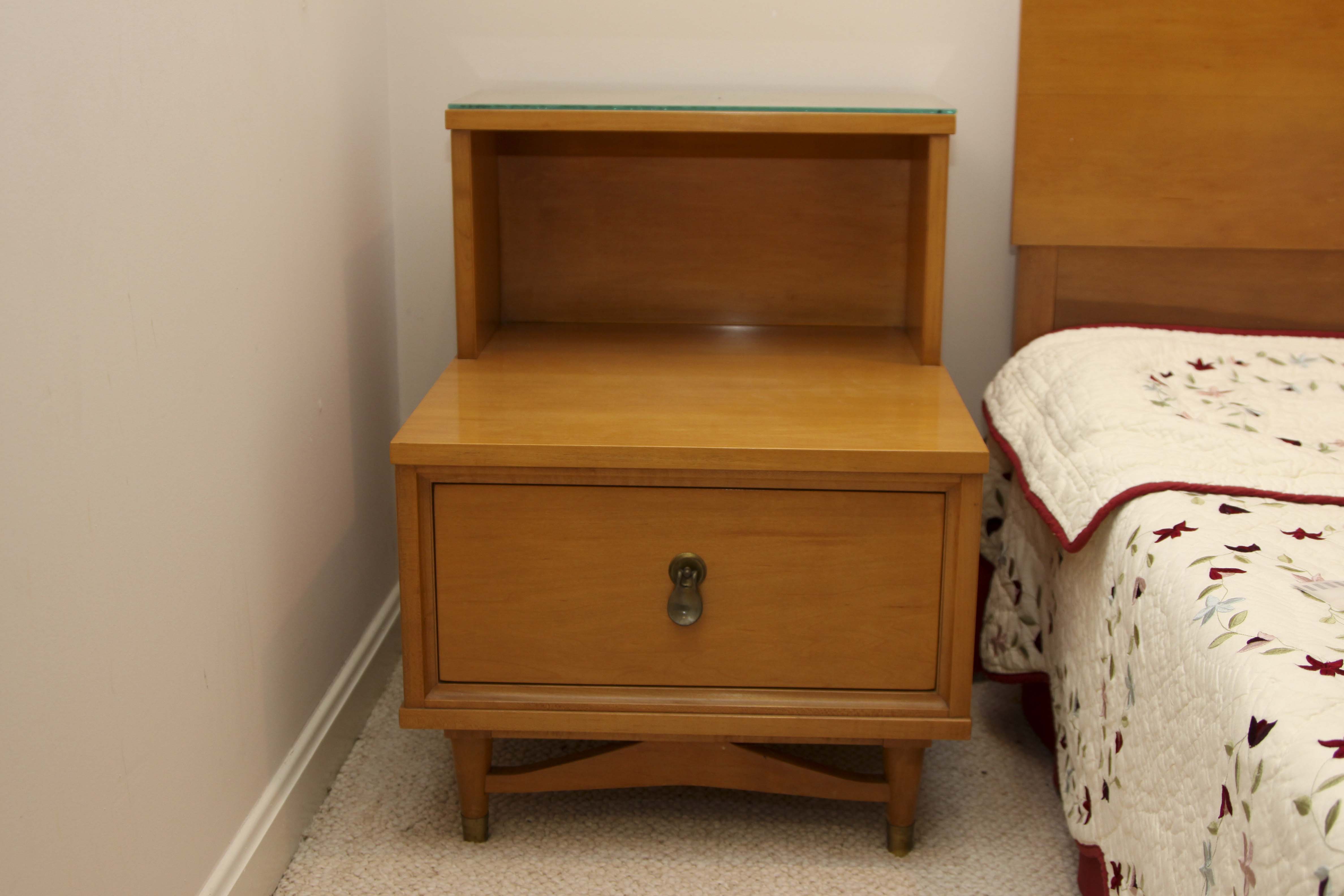 Mid Century Modern "Mainline" Nightstand and Headboard by Hooker