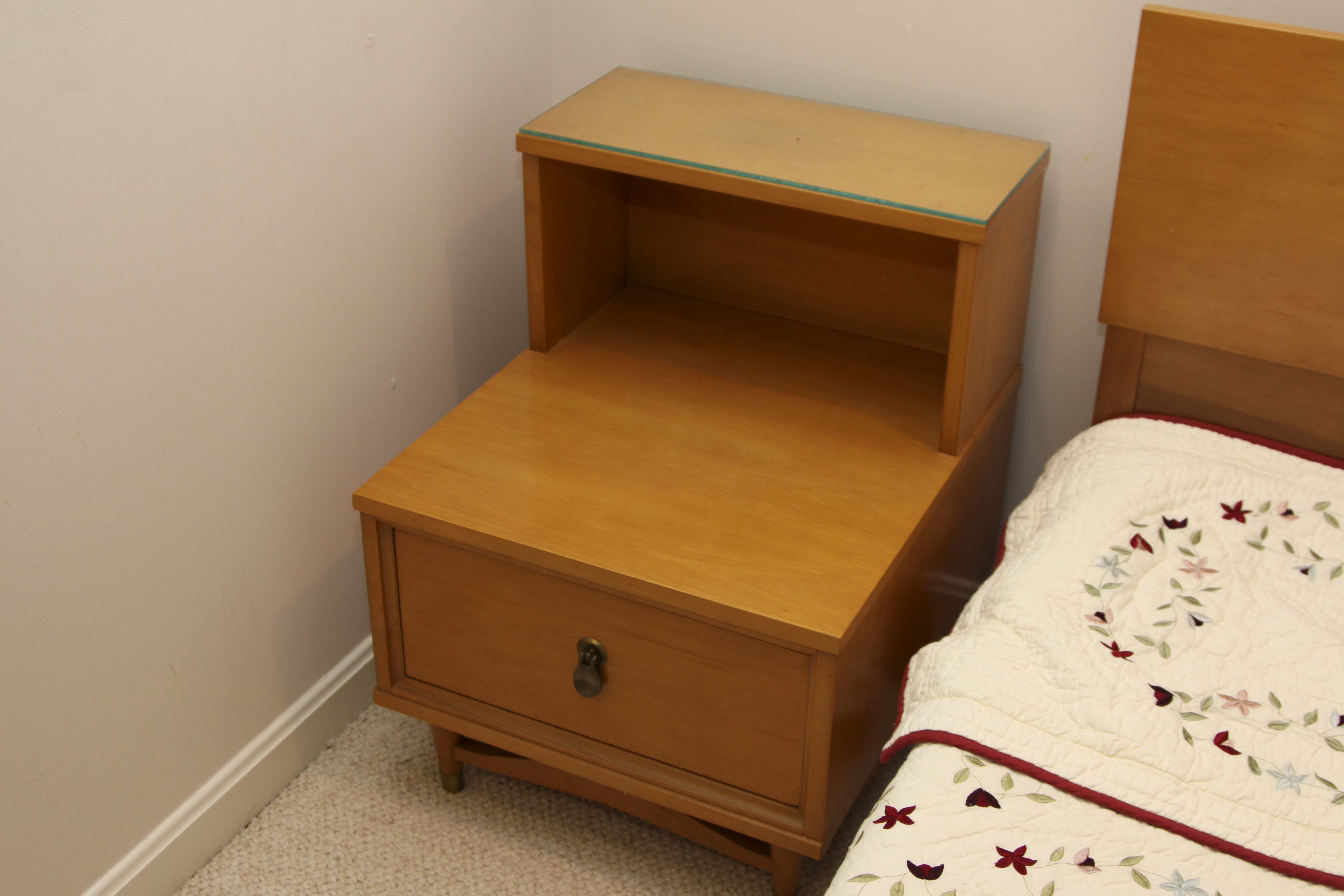 Mid Century Modern "Mainline" Nightstand and Headboard by Hooker