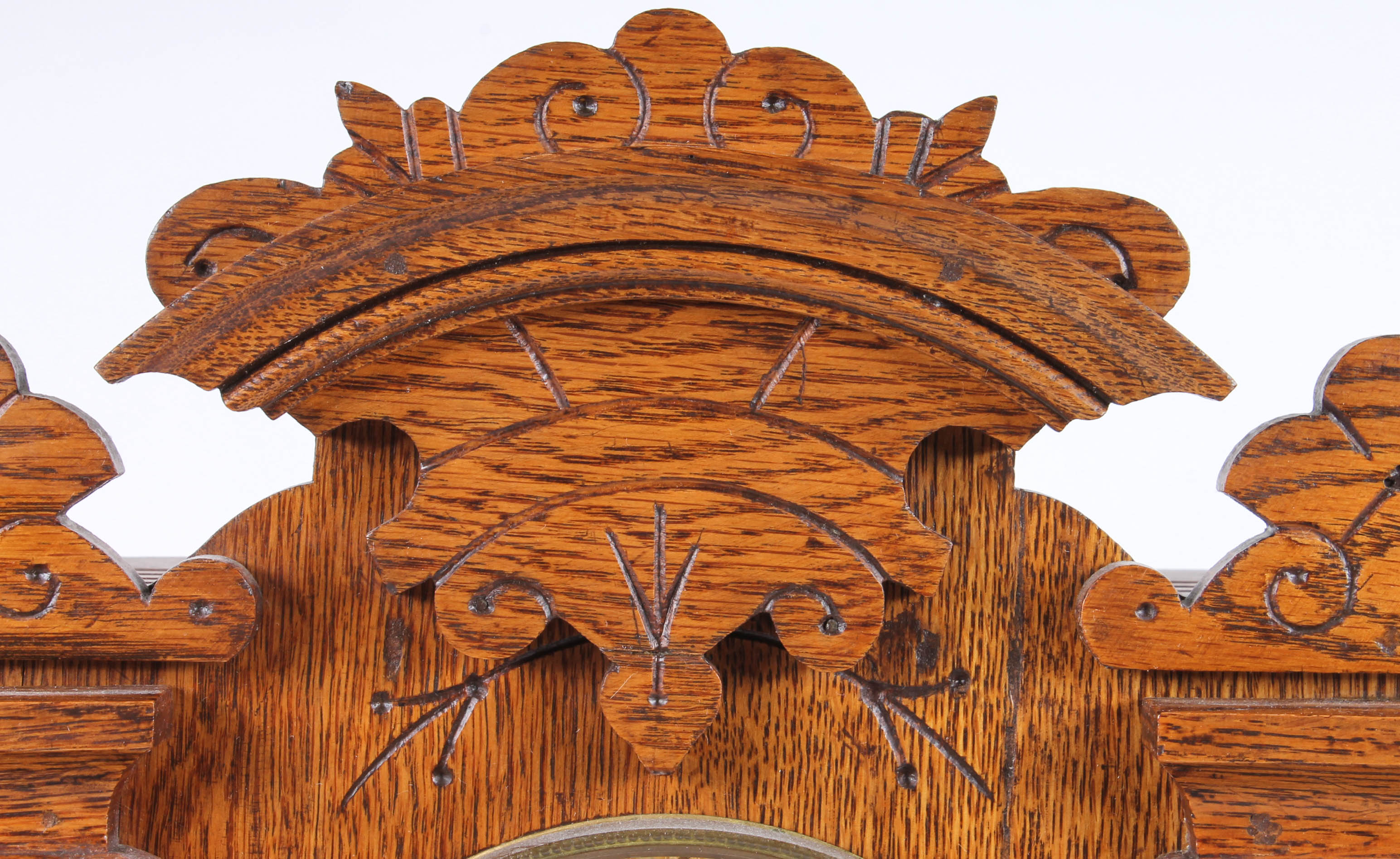 Antique E. Ingraham Tiger Oak Mantel Clock