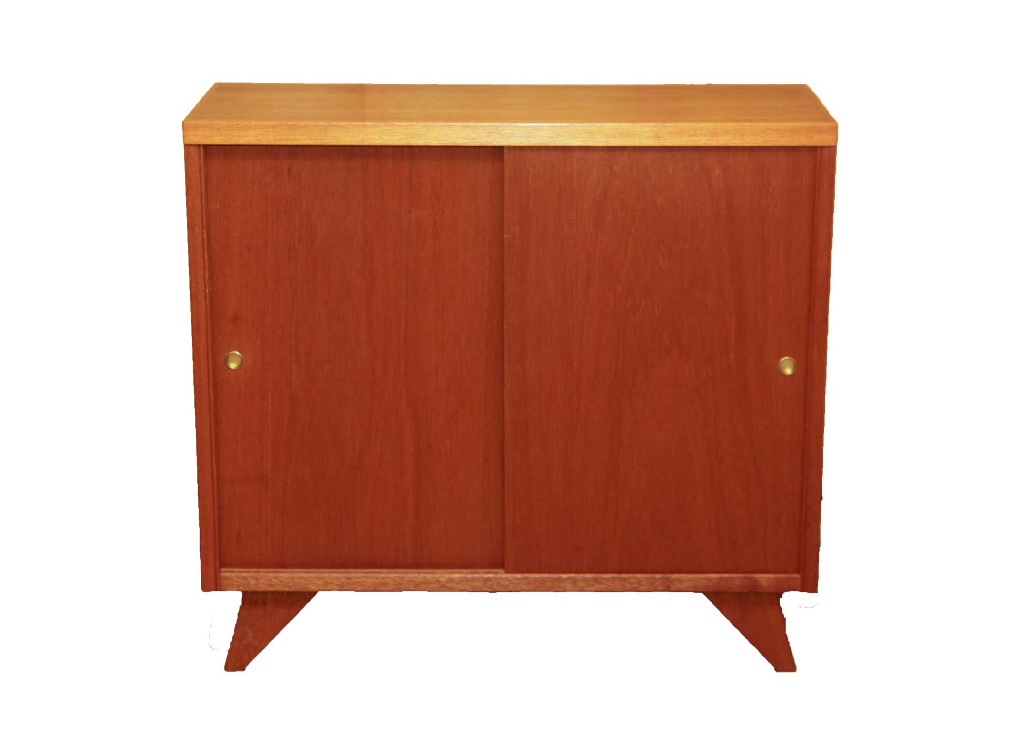 Mid Century Modern Cabinet With Sliding Door Front