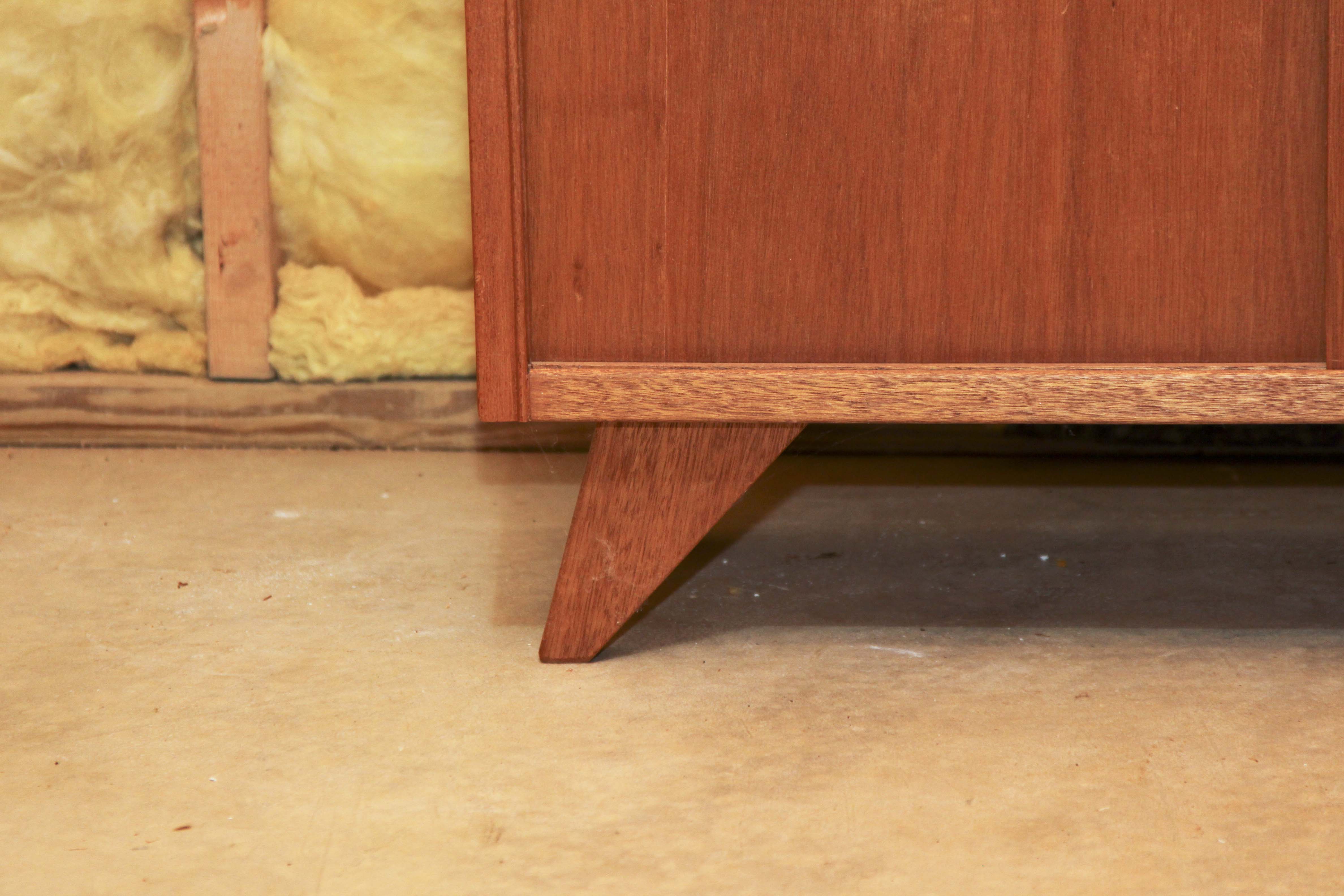 Mid Century Modern Cabinet With Sliding Door Front