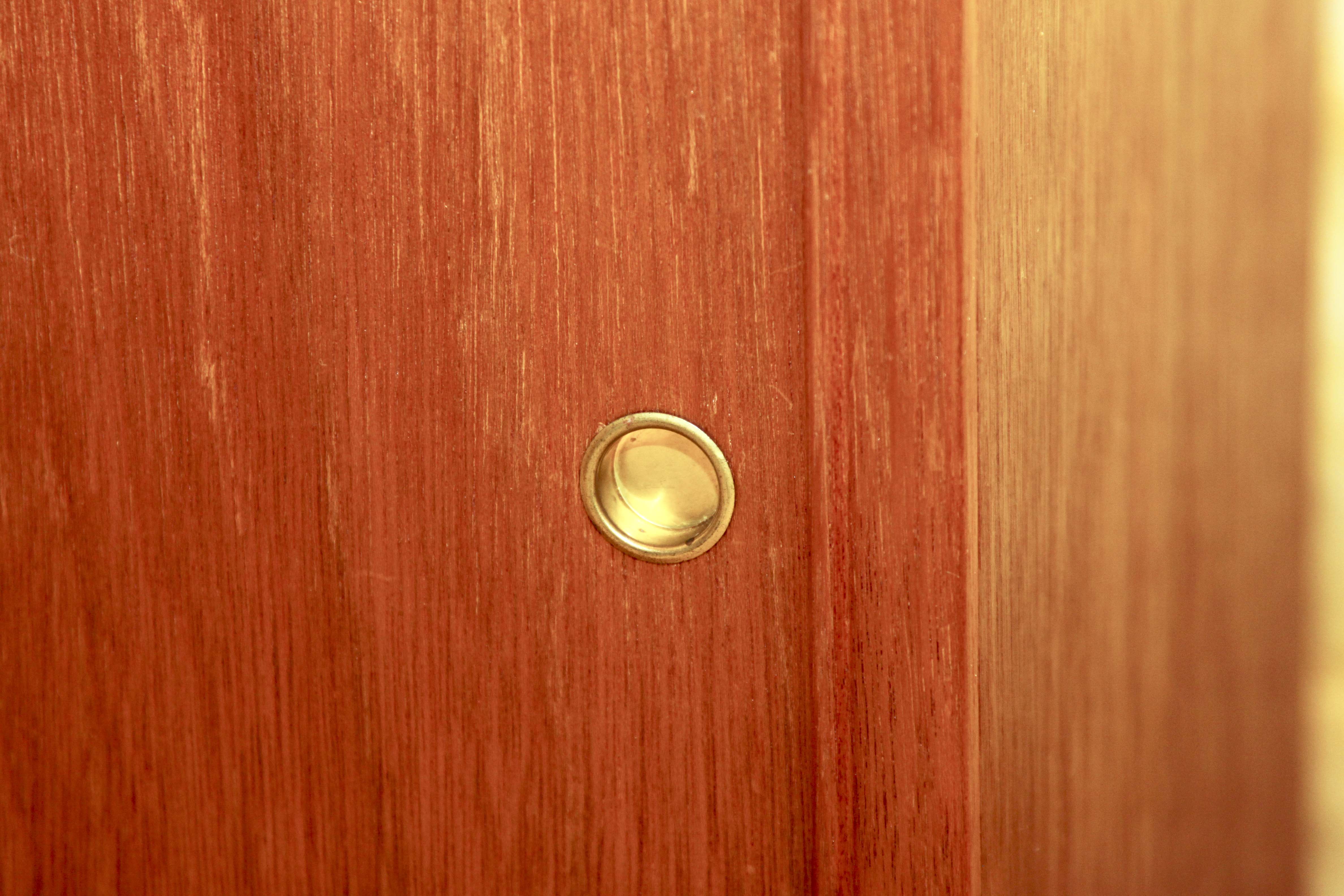 Mid Century Modern Cabinet With Sliding Door Front