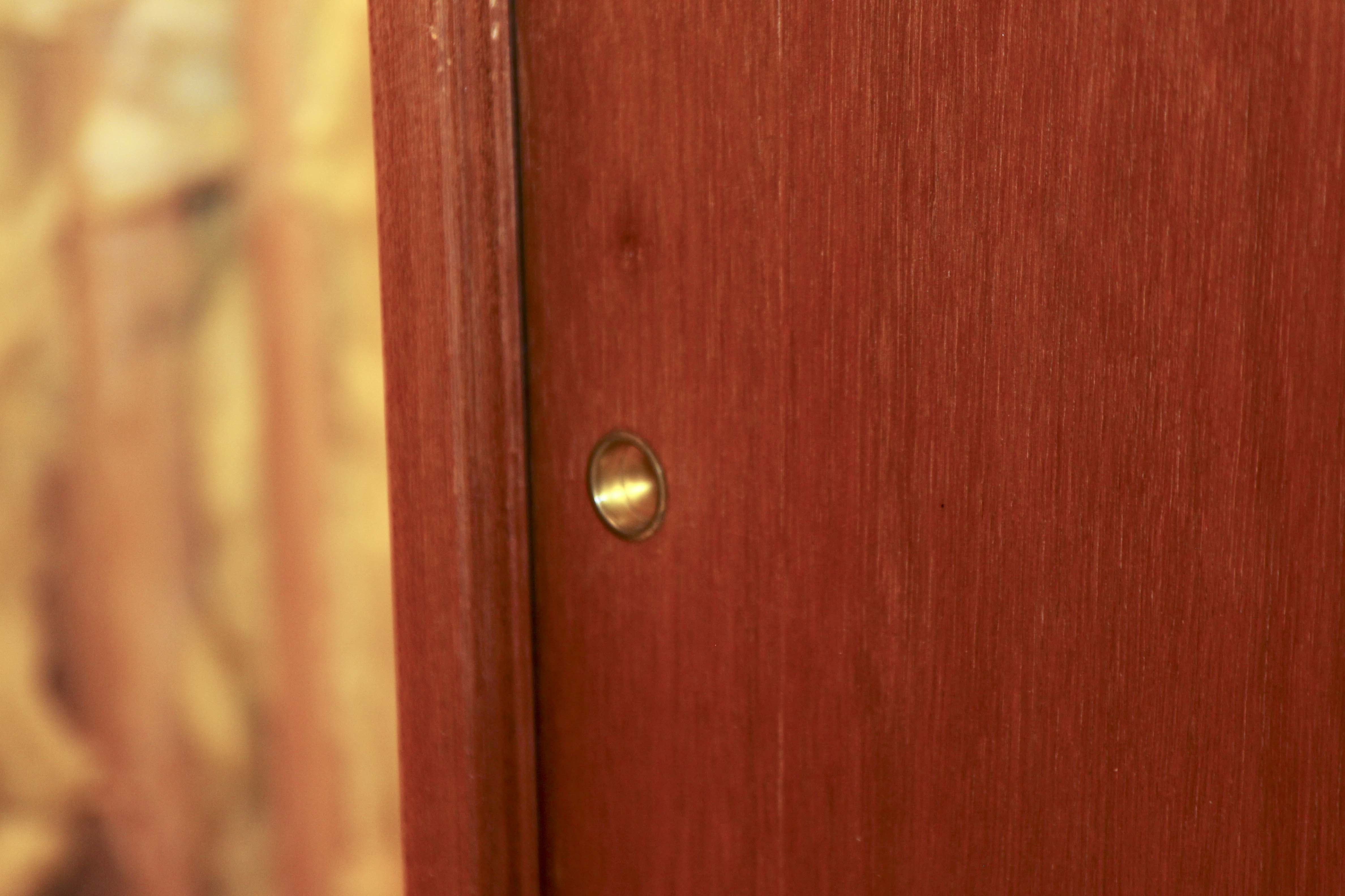 Mid Century Modern Cabinet With Sliding Door Front