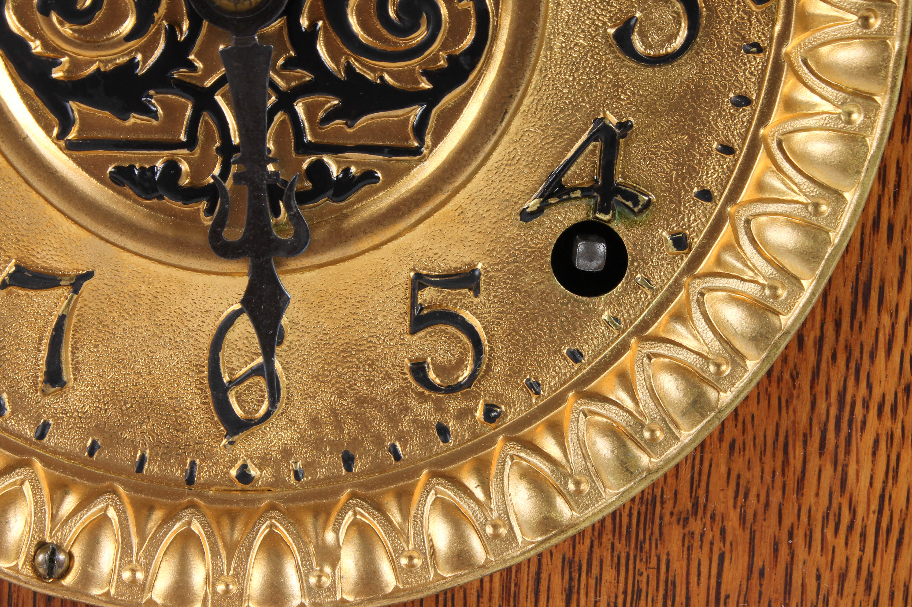 Antique E. Ingraham Tiger Oak Mantel Clock