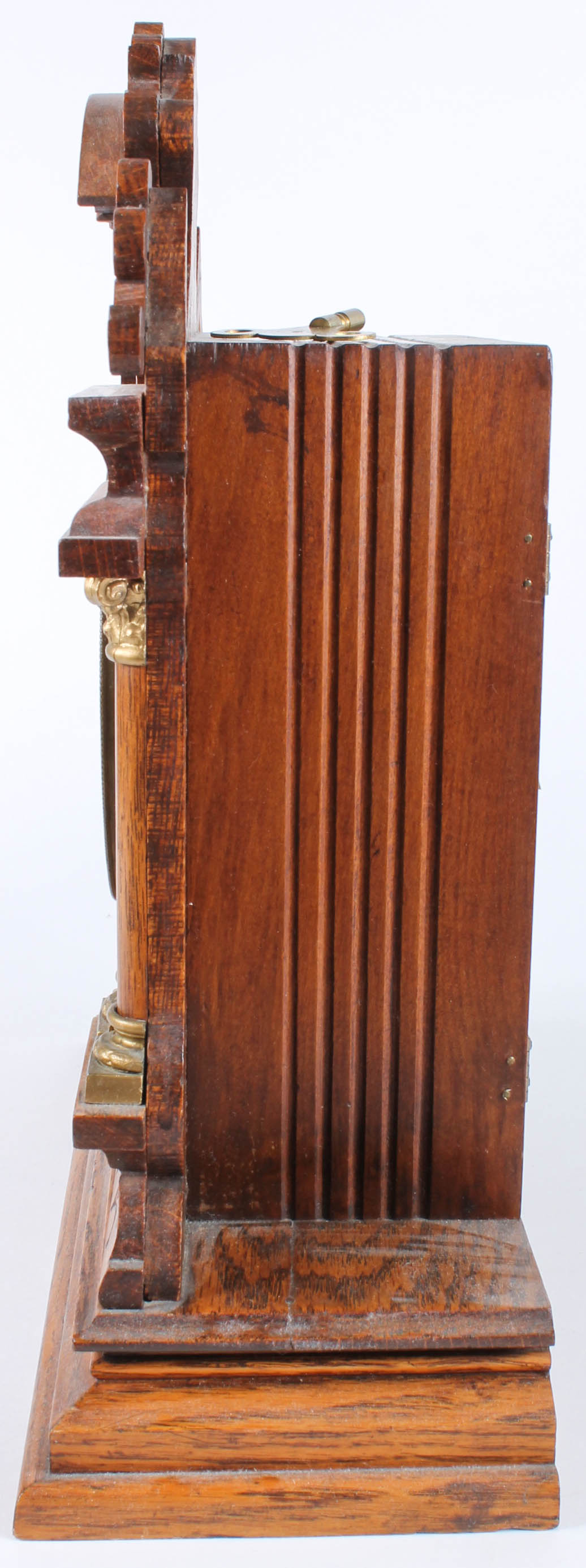 Antique E. Ingraham Tiger Oak Mantel Clock