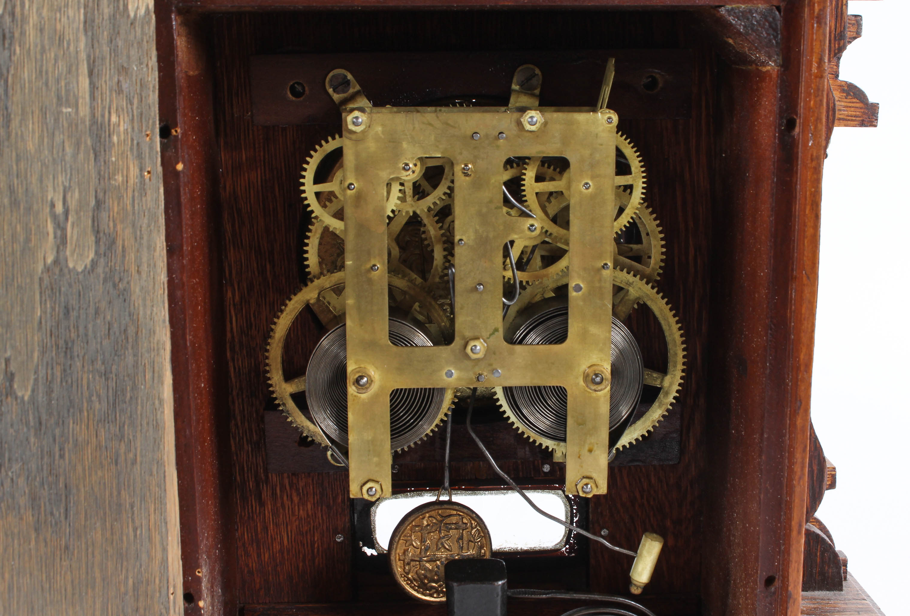 Antique E. Ingraham Tiger Oak Mantel Clock