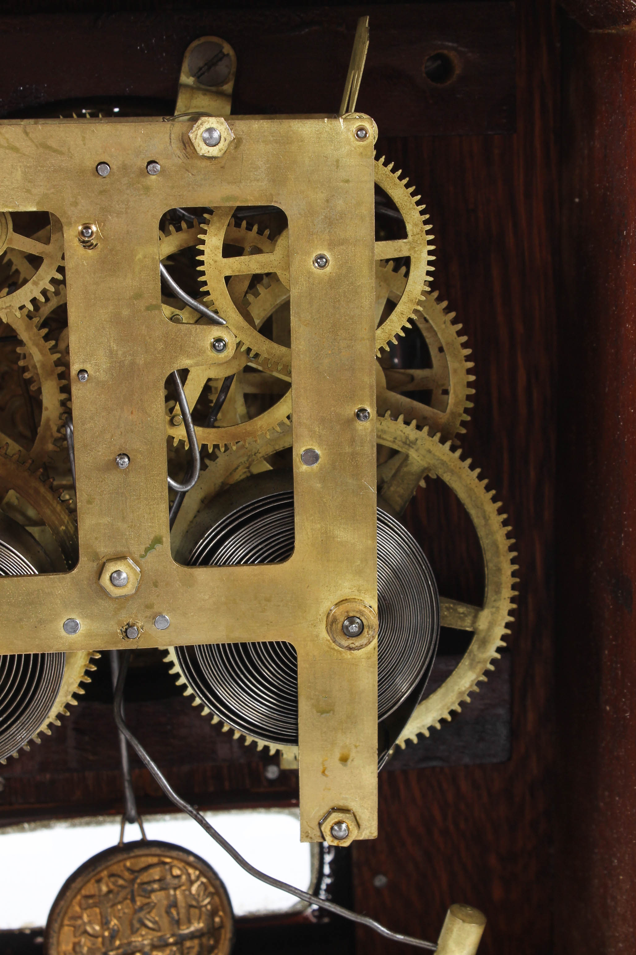 Antique E. Ingraham Tiger Oak Mantel Clock