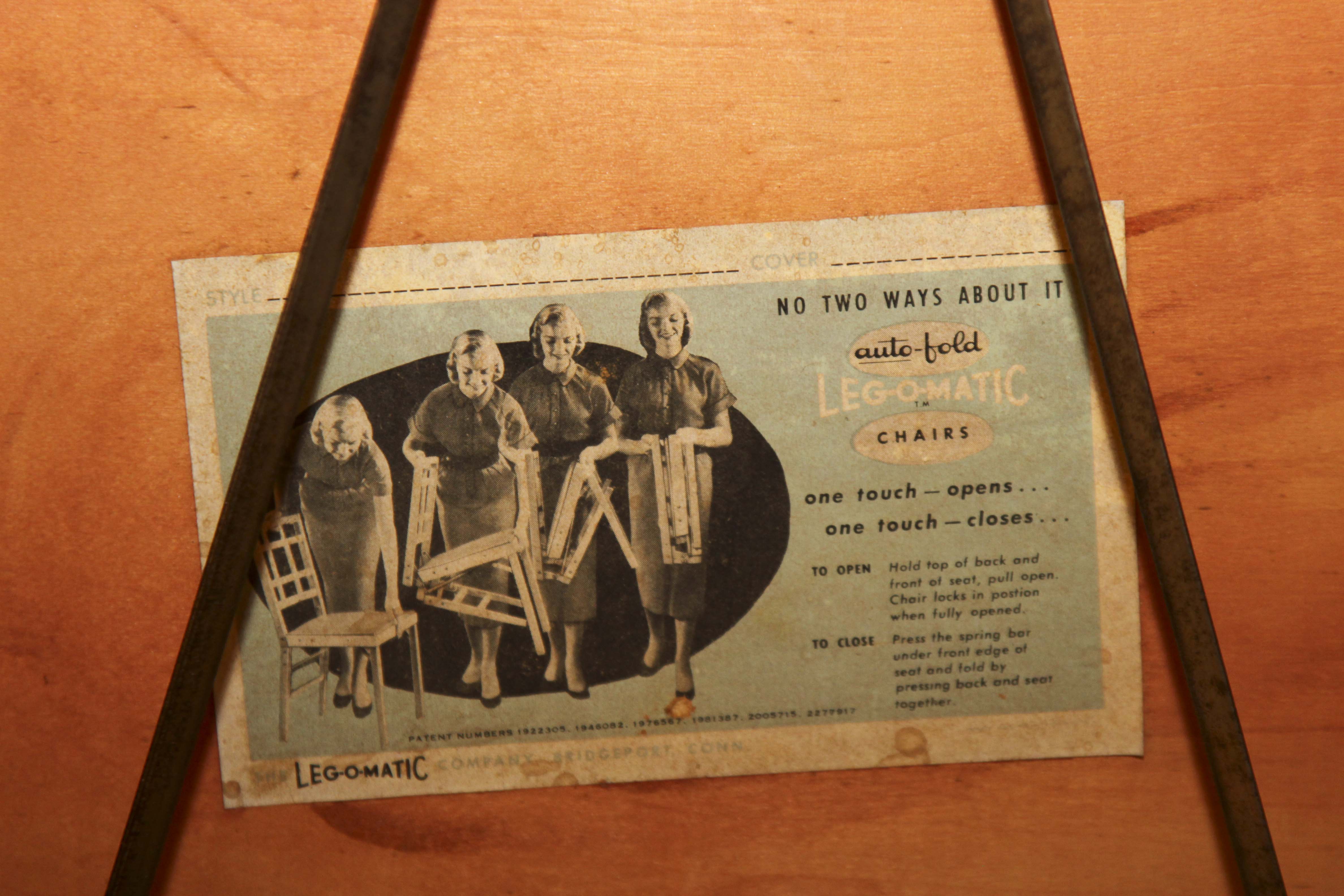 Mid-Century Folding Table With Set of Four Matching Chairs