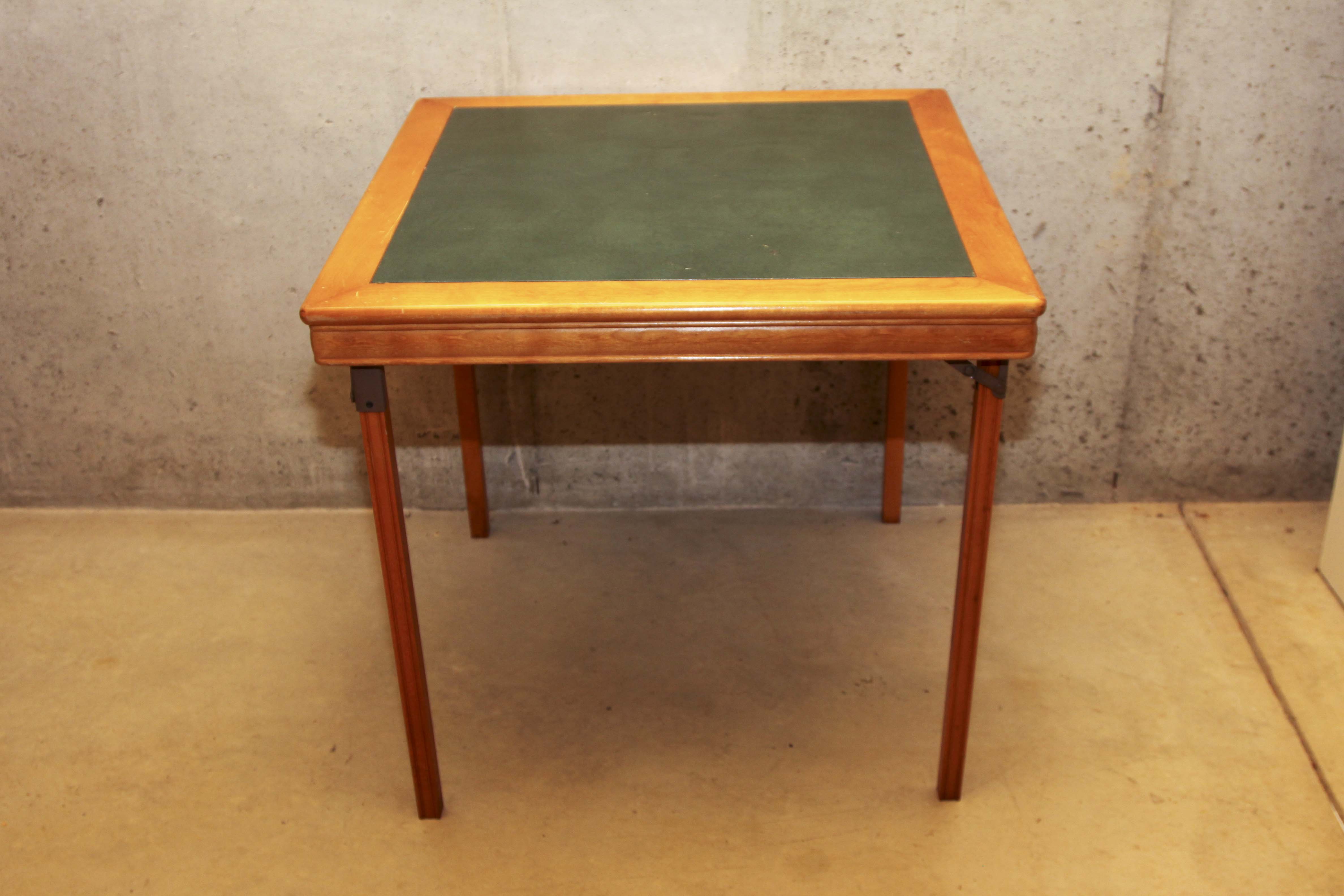 Mid-Century Folding Table With Set of Four Matching Chairs