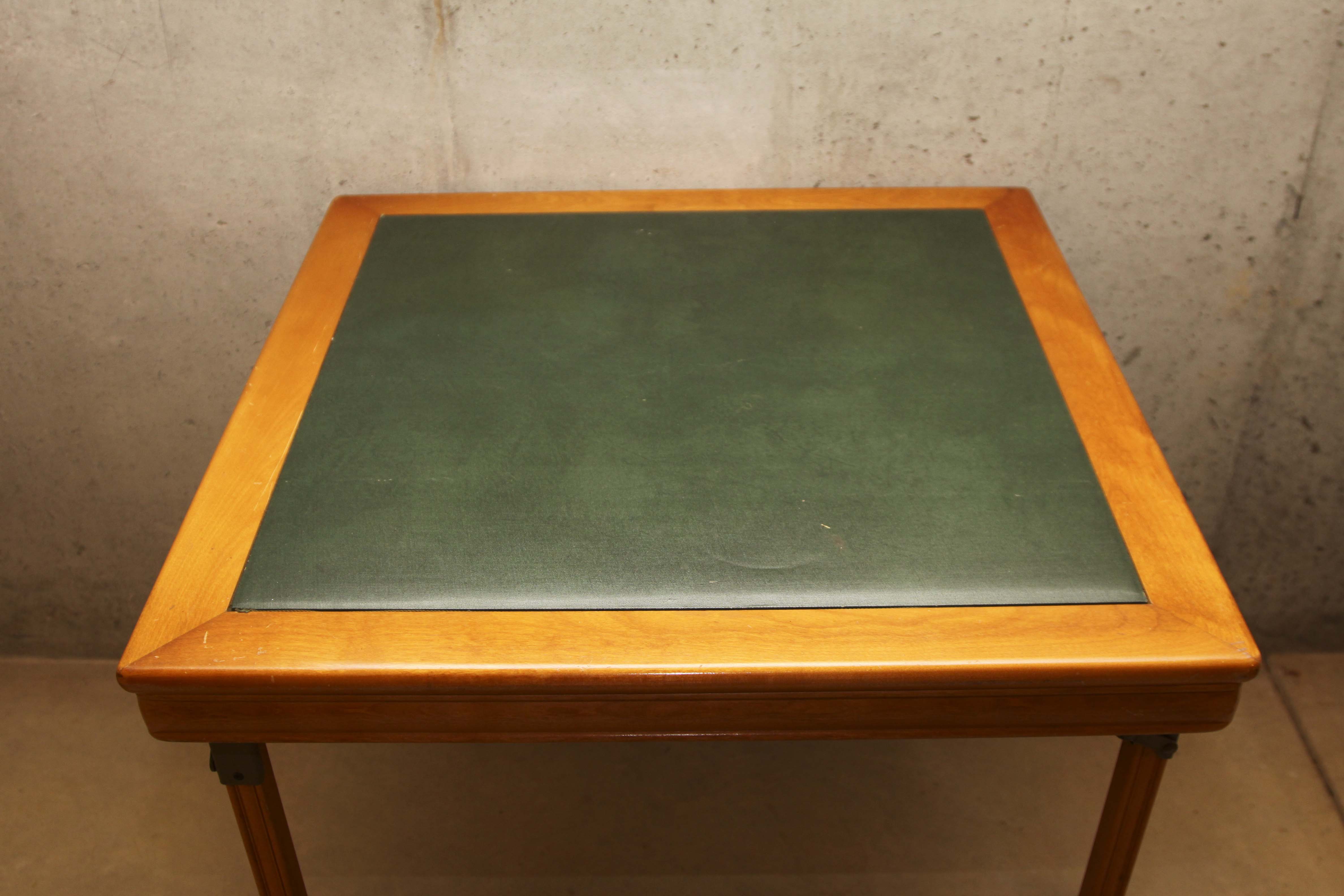 Mid-Century Folding Table With Set of Four Matching Chairs