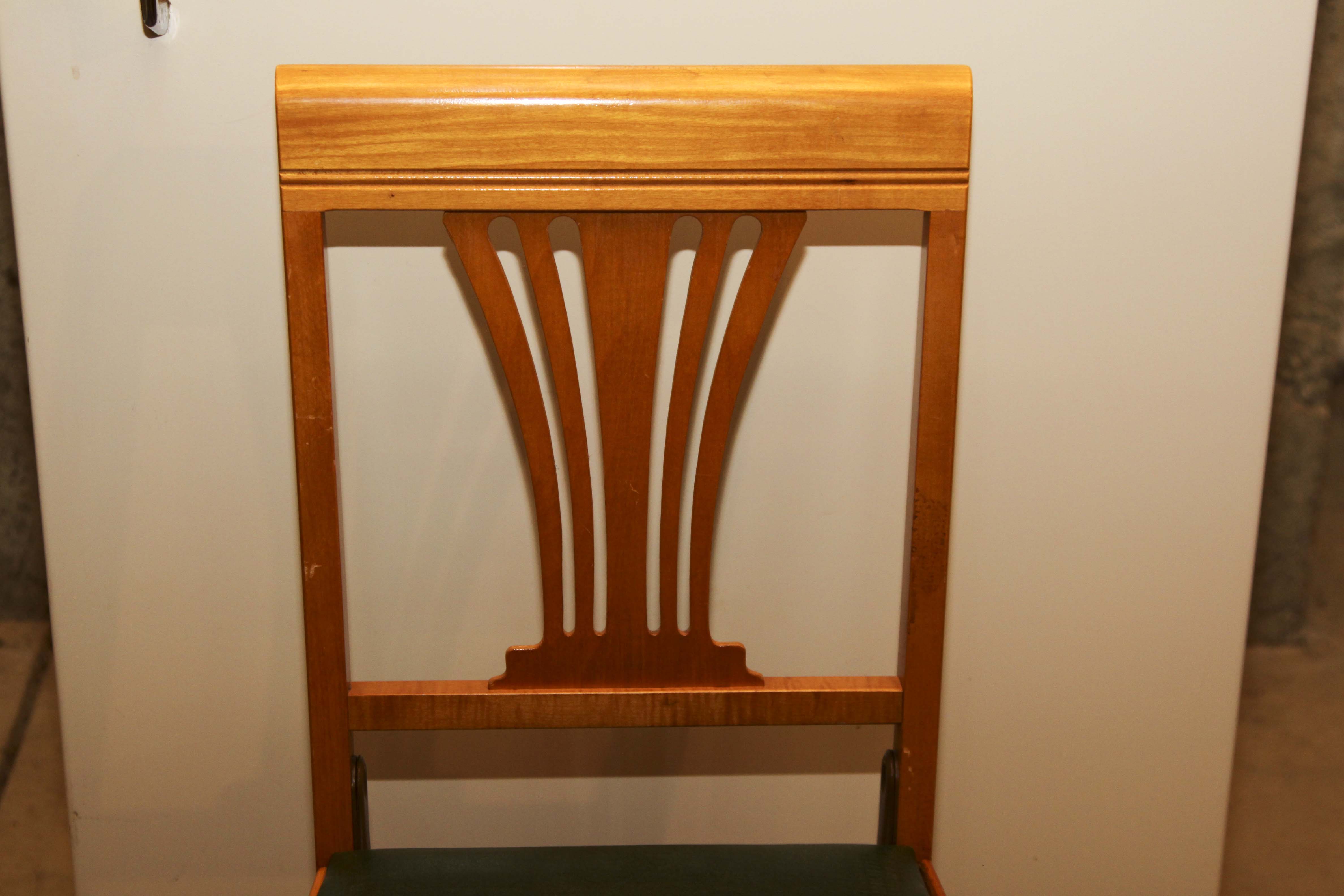 Mid-Century Folding Table With Set of Four Matching Chairs