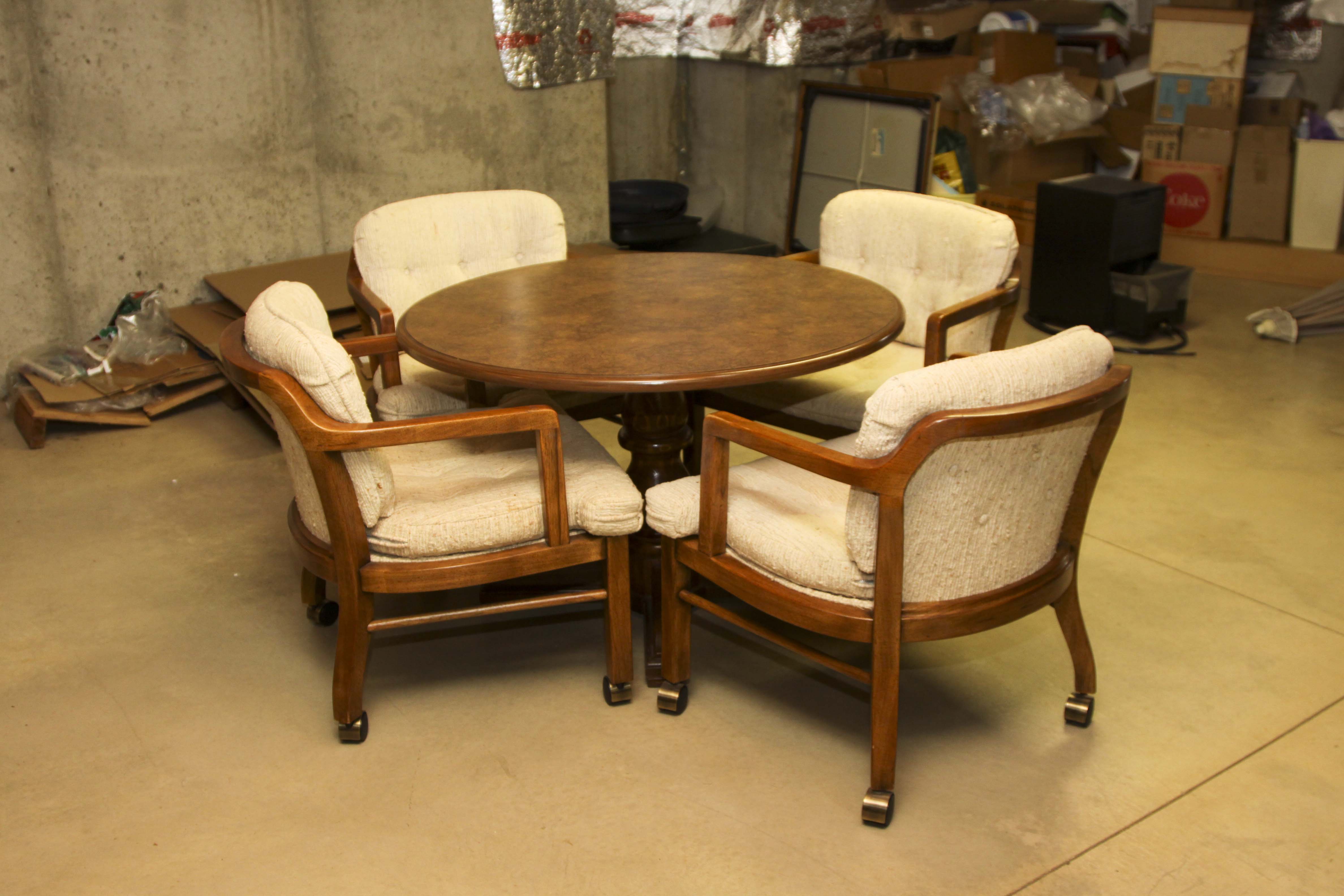 Game Table with Four Chairs