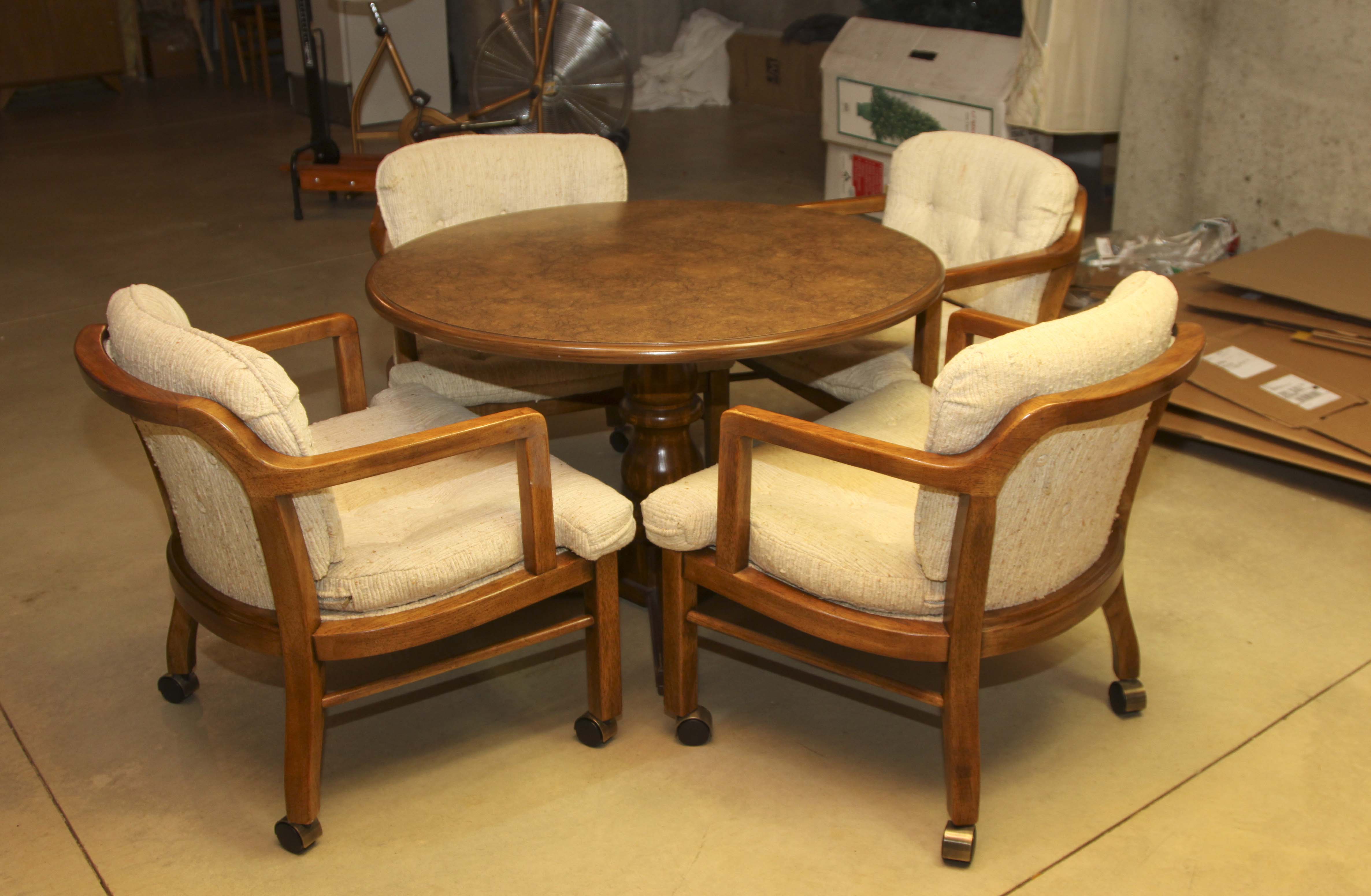 Game Table with Four Chairs