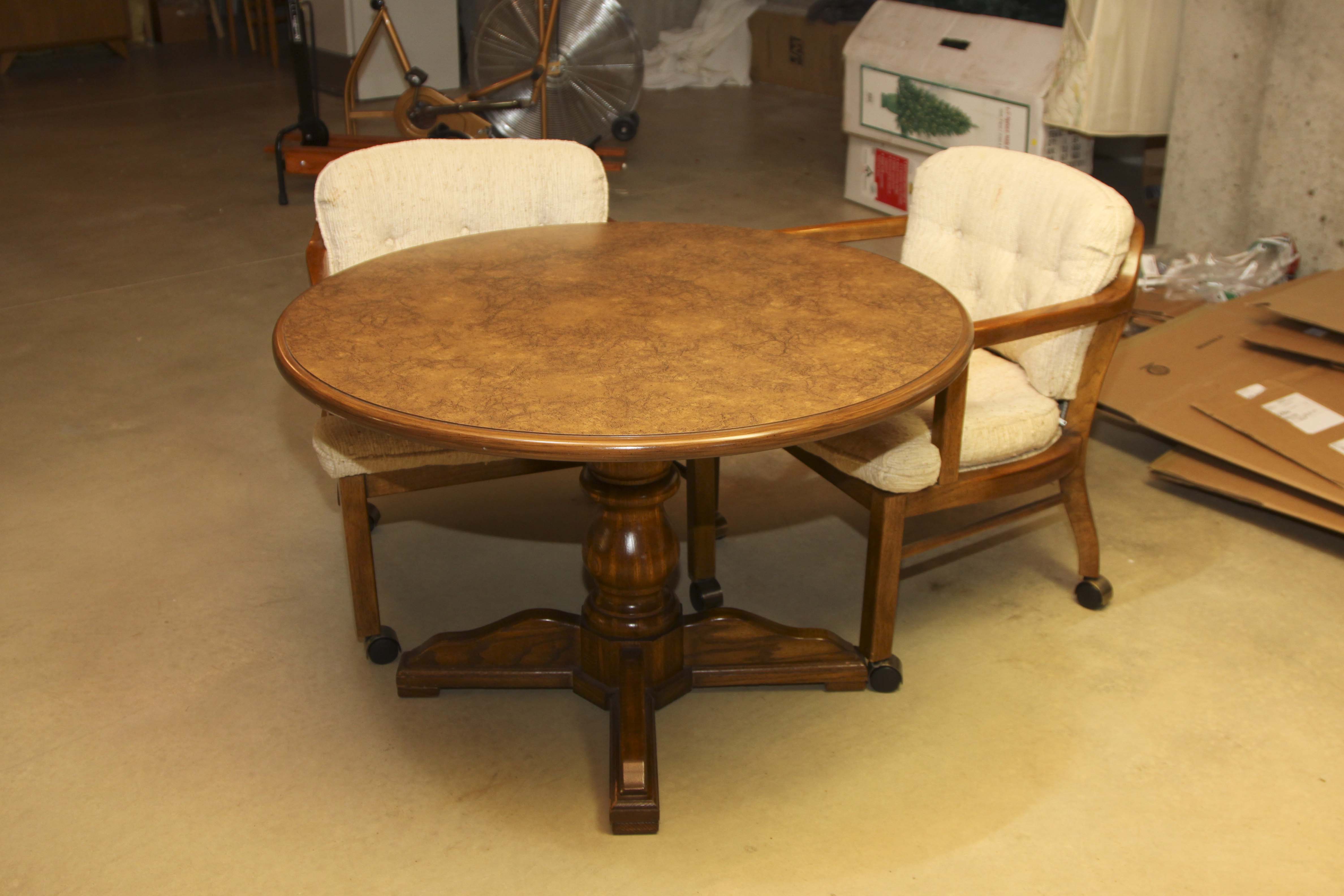 Game Table with Four Chairs