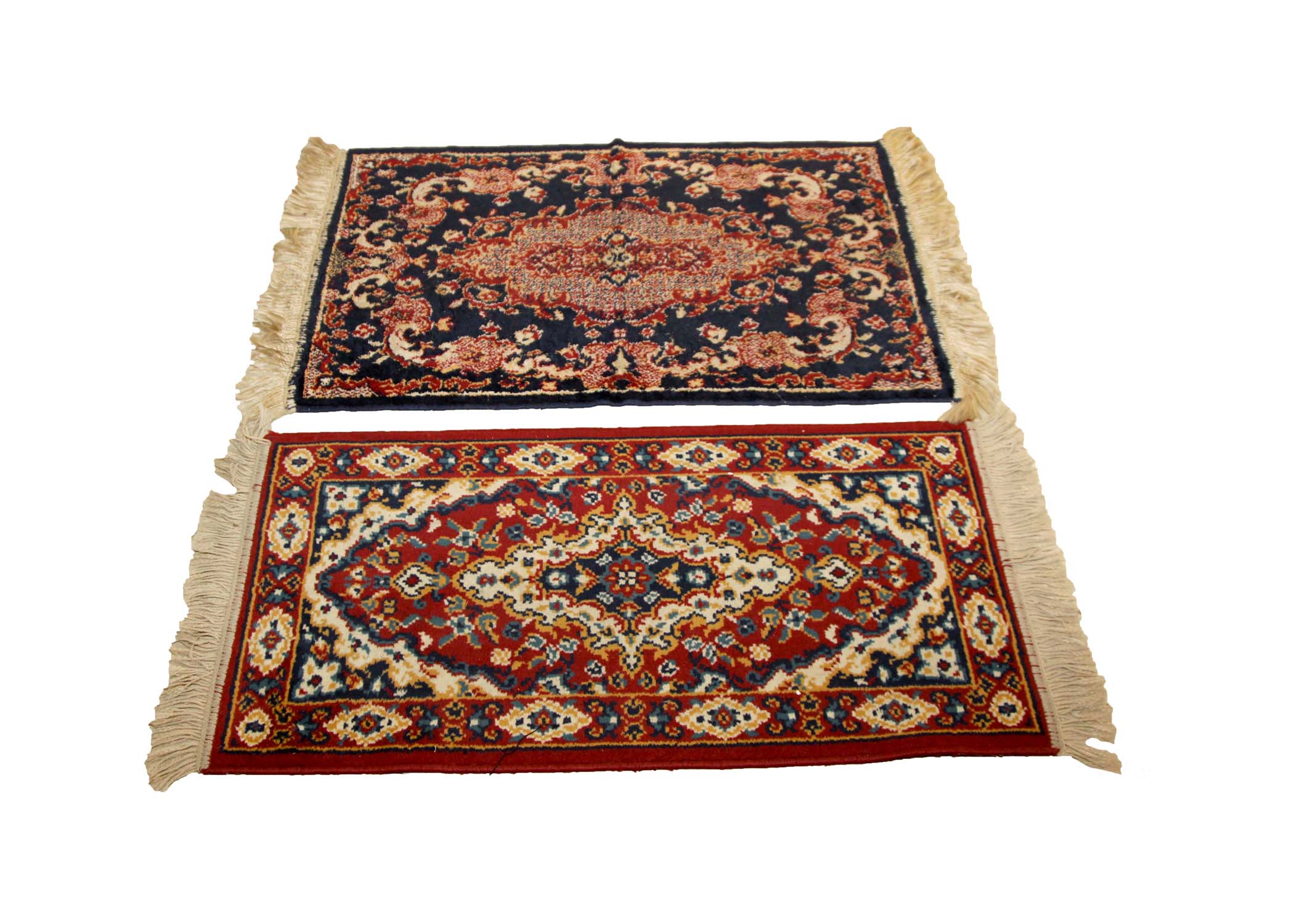 Two Small Machine Woven Accent Rugs