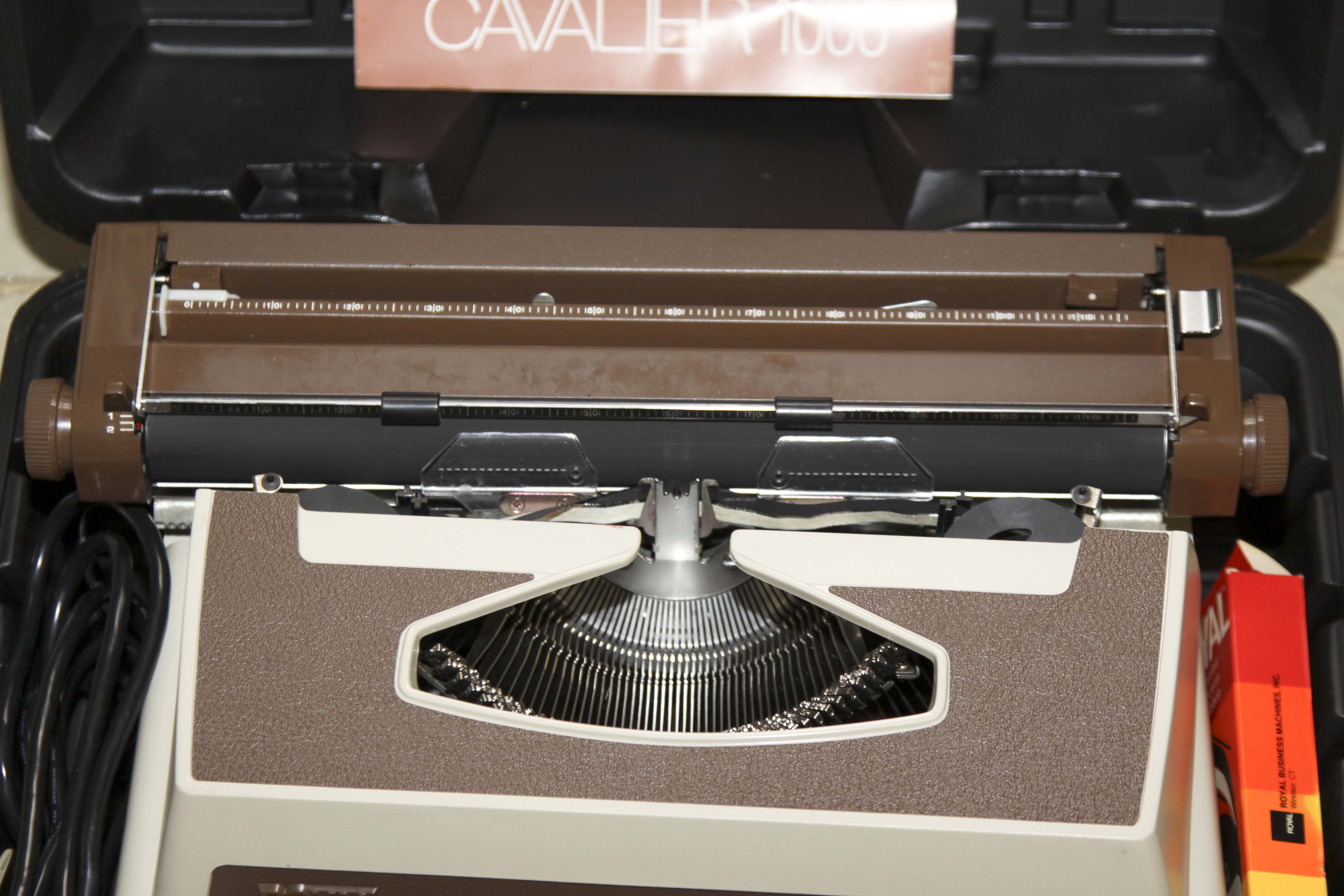 Two Vintage Electric Typewriters With Stand