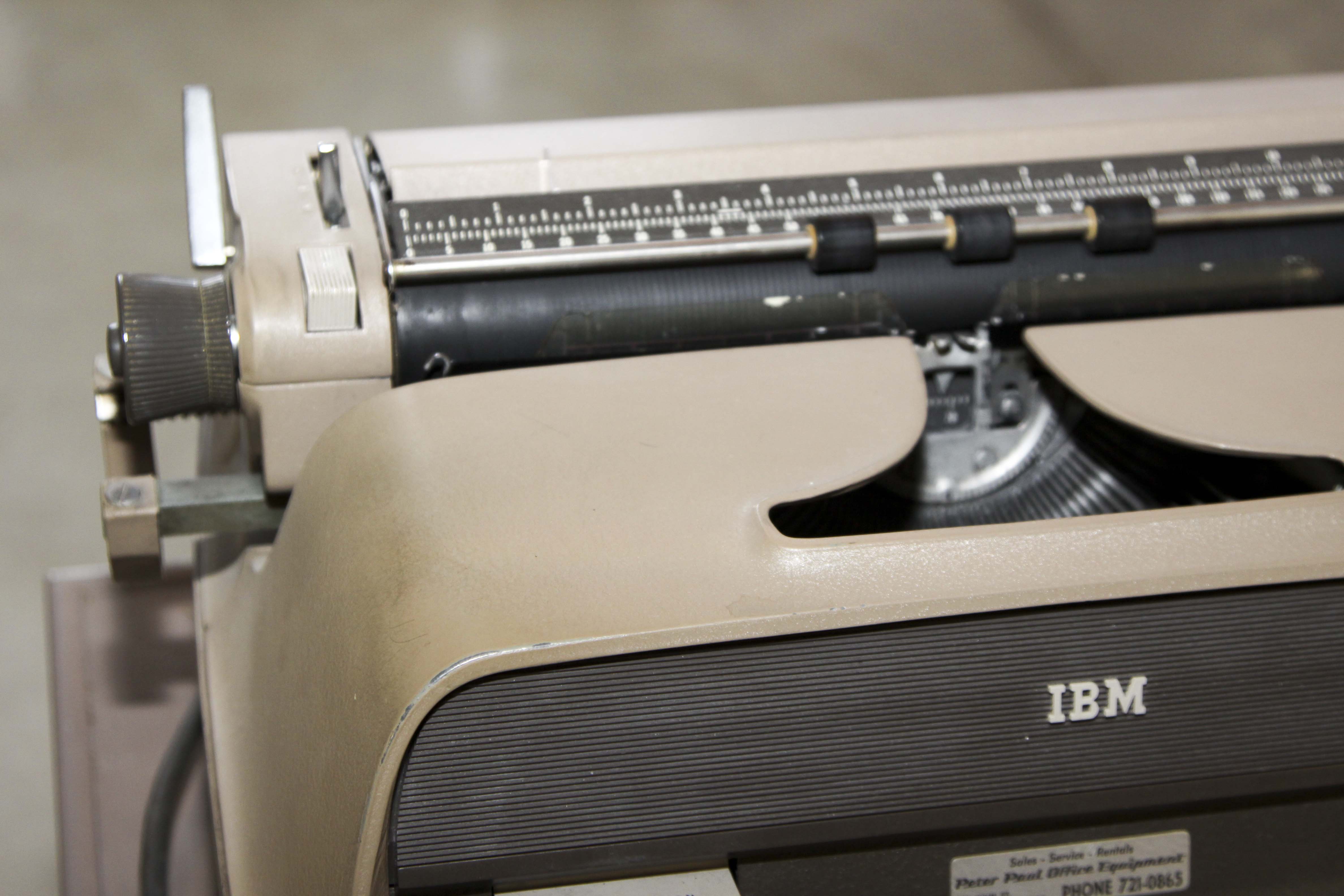 Two Vintage Electric Typewriters With Stand