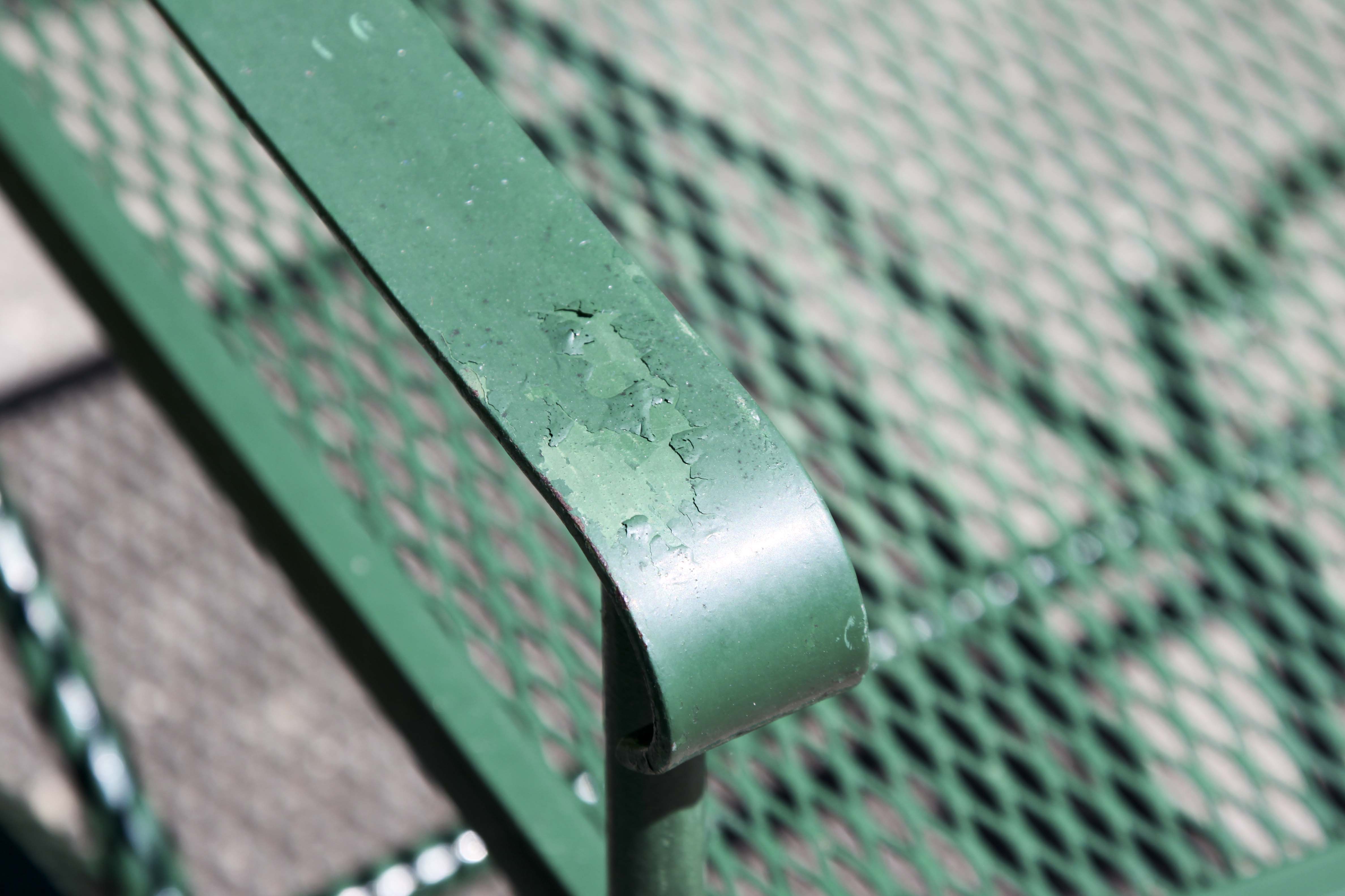 Wrought Iron Bench, Coffee Table and Two Chairs
