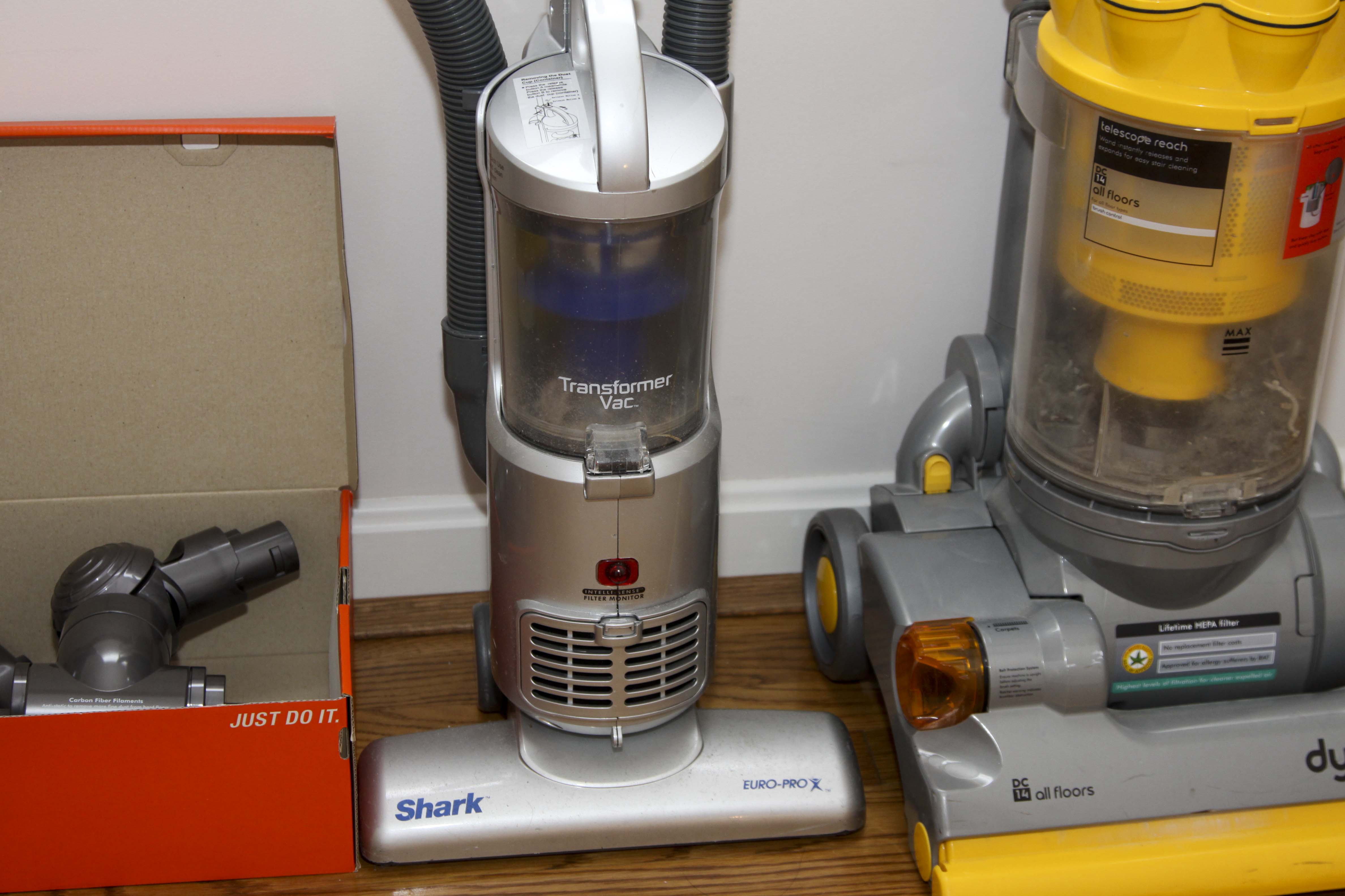 Dyson DC 14 and Shark Euro-Pro Vacuums