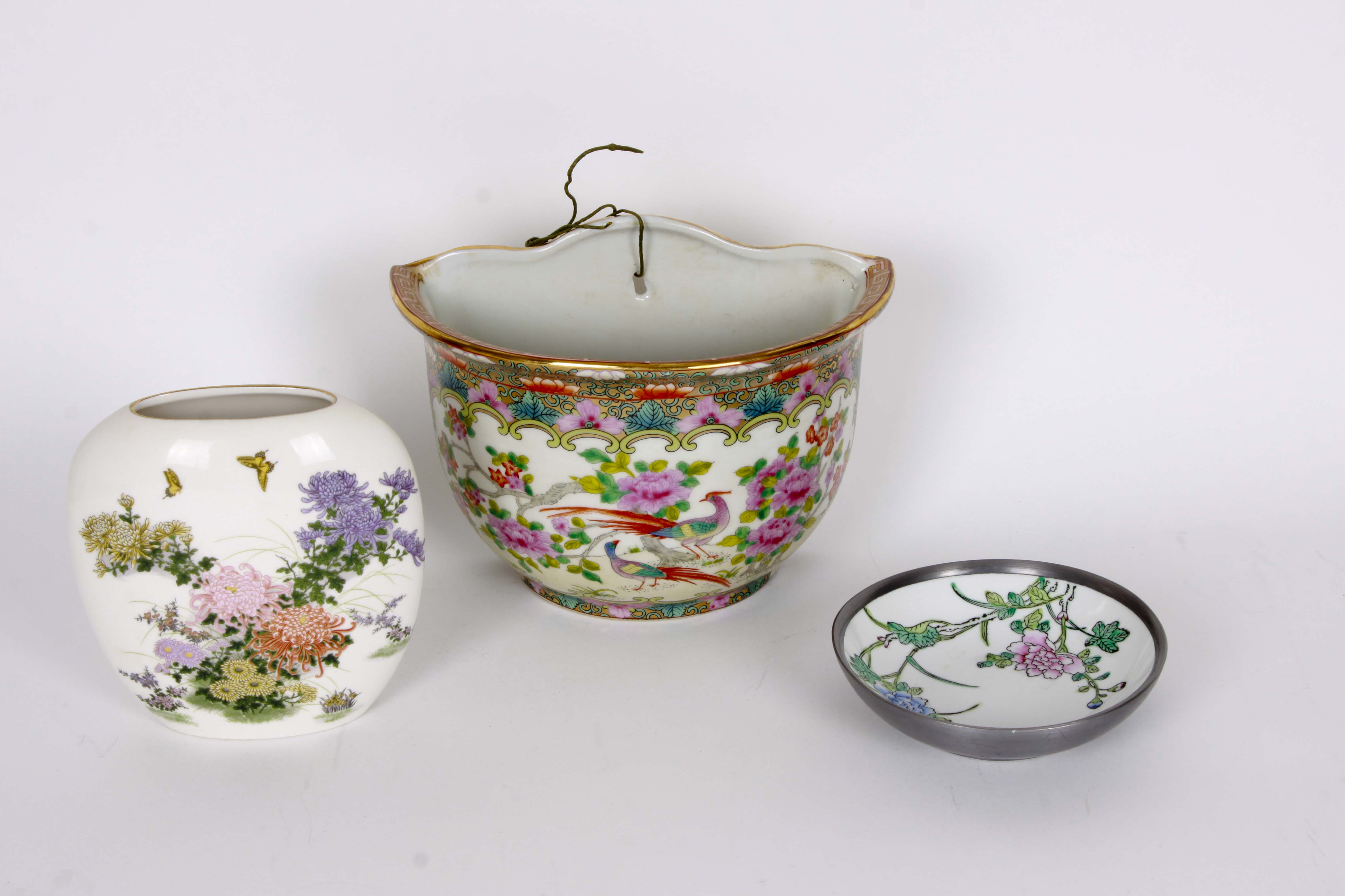 East Asian Floral Pottery