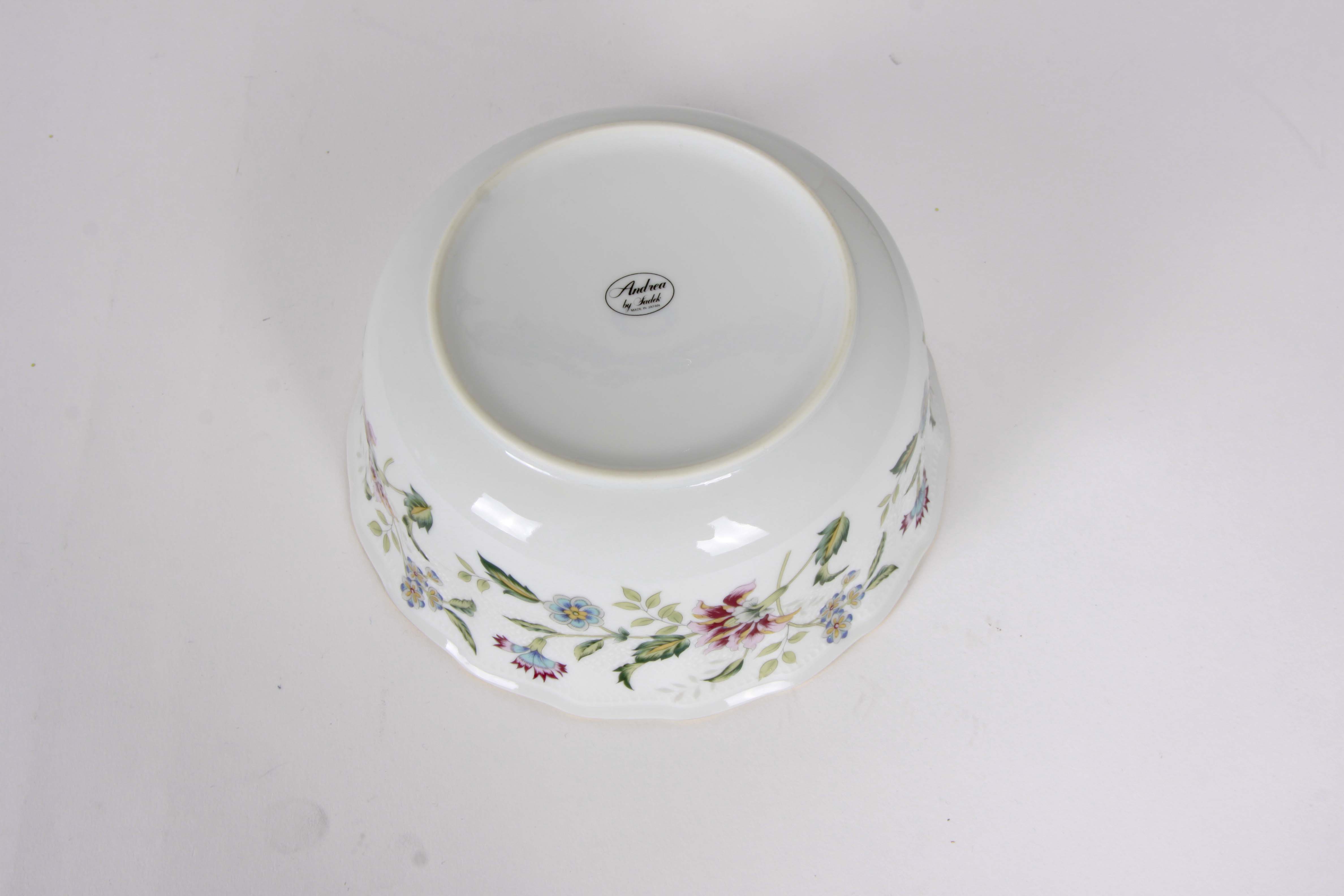 Andrea by Sadek Floral Bowl and Bird Figurines