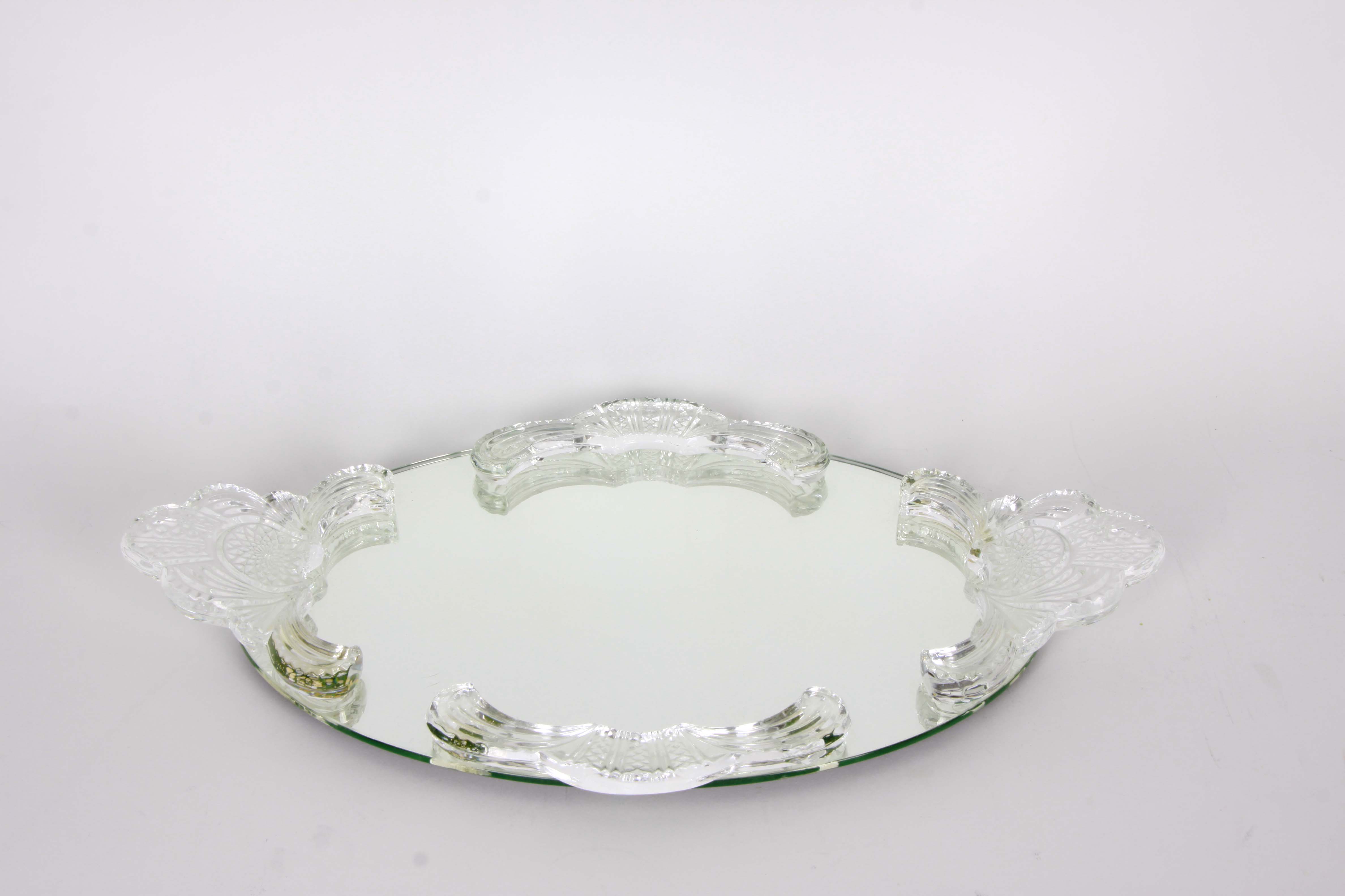 Two Signed Vicke Lindstrand Perfume Bottles, With Mirrored Tray, and More