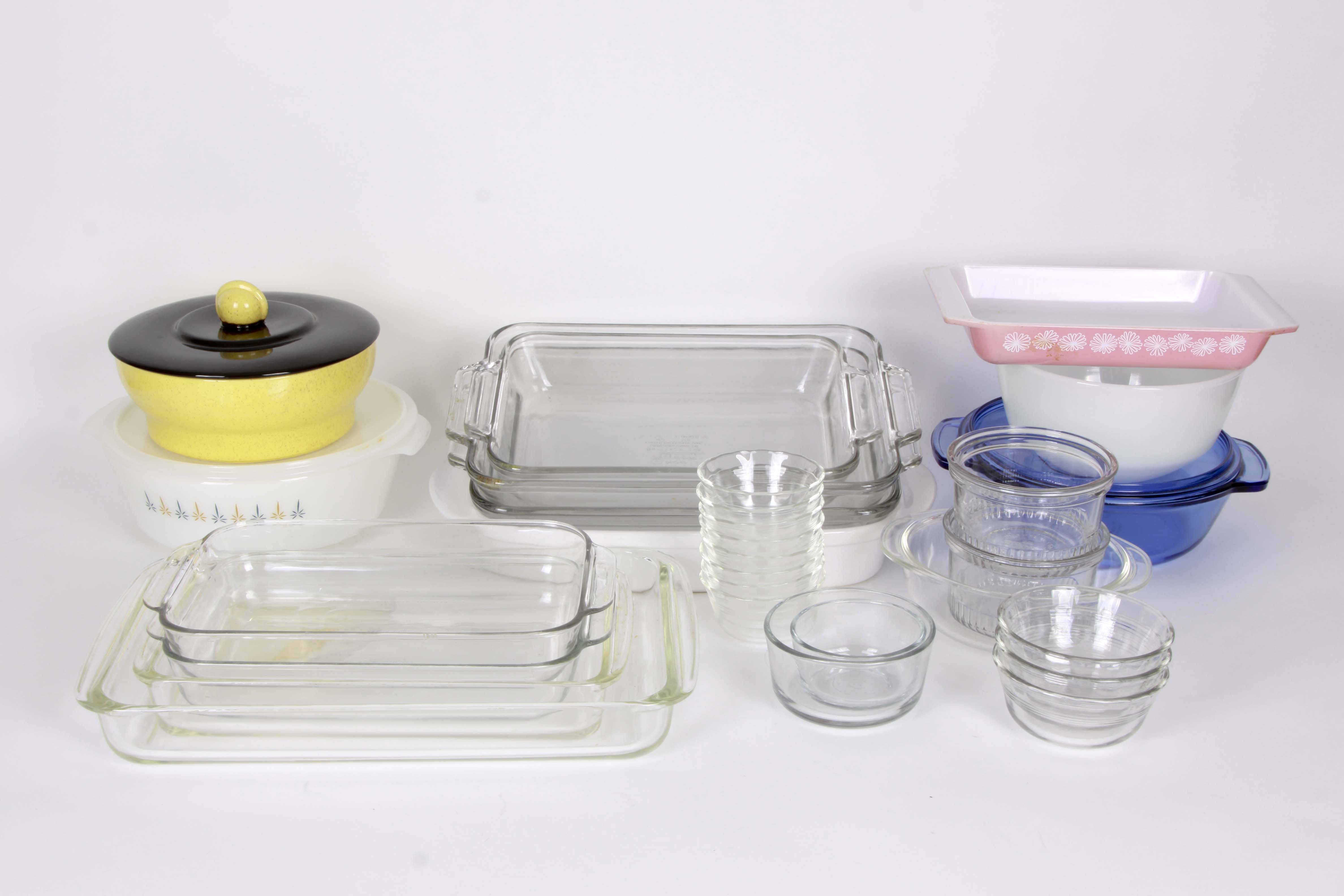 Assorted Bakeware Including Pyrex and Anchor Hocking