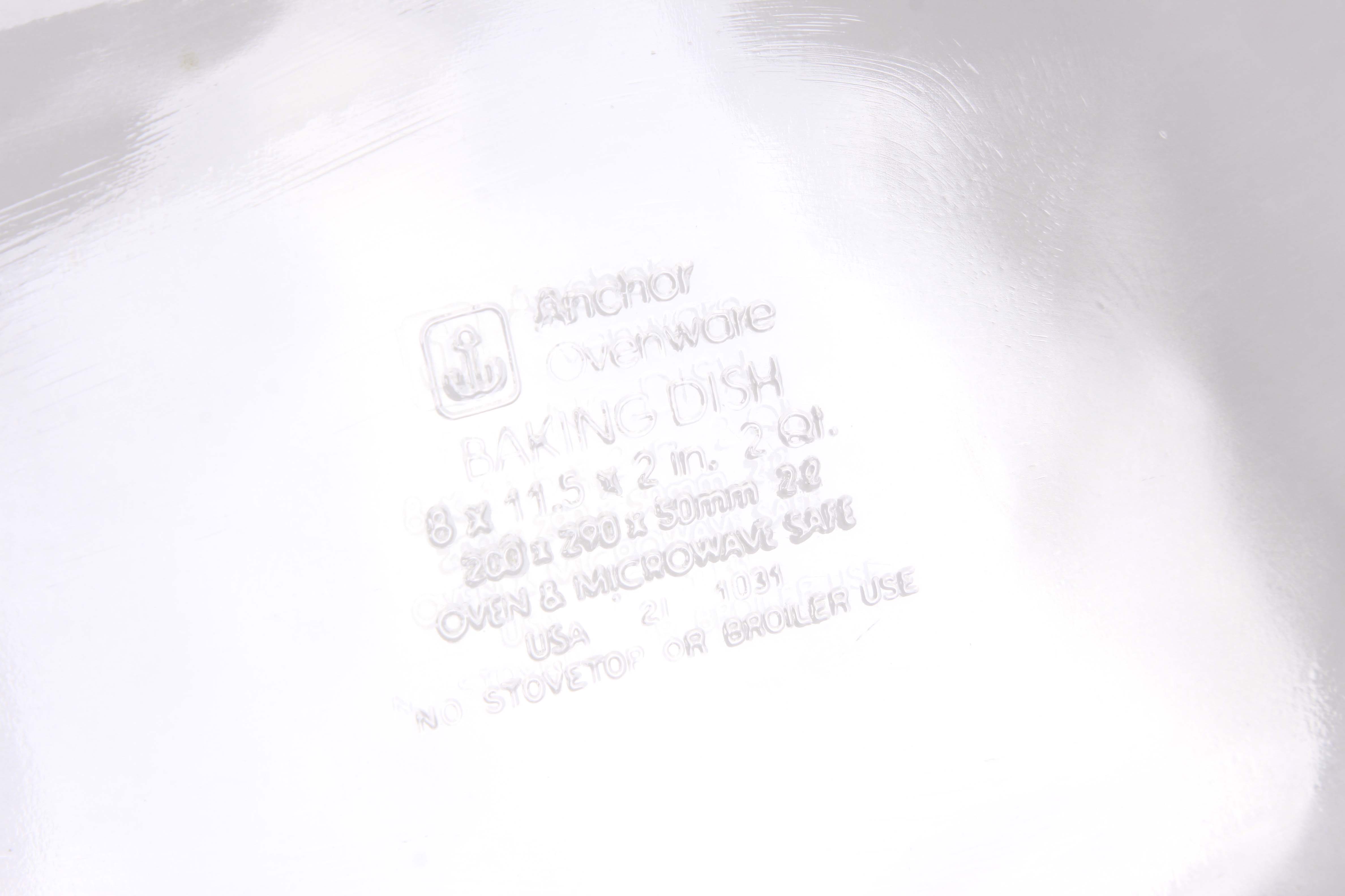 Assorted Bakeware Including Pyrex and Anchor Hocking