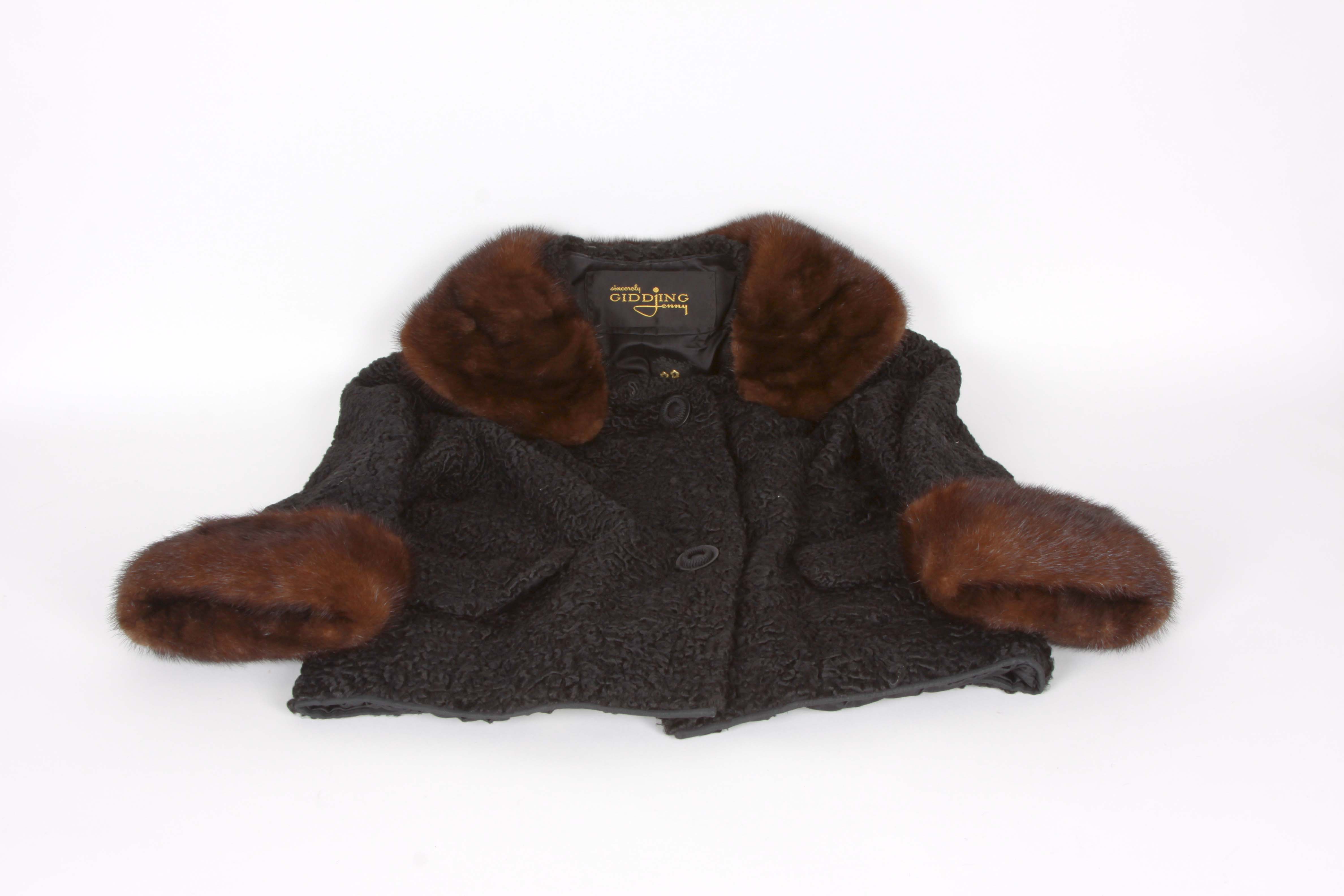 Vintage Gidding Jenny Curly Lamb Jacket With Mink Trim