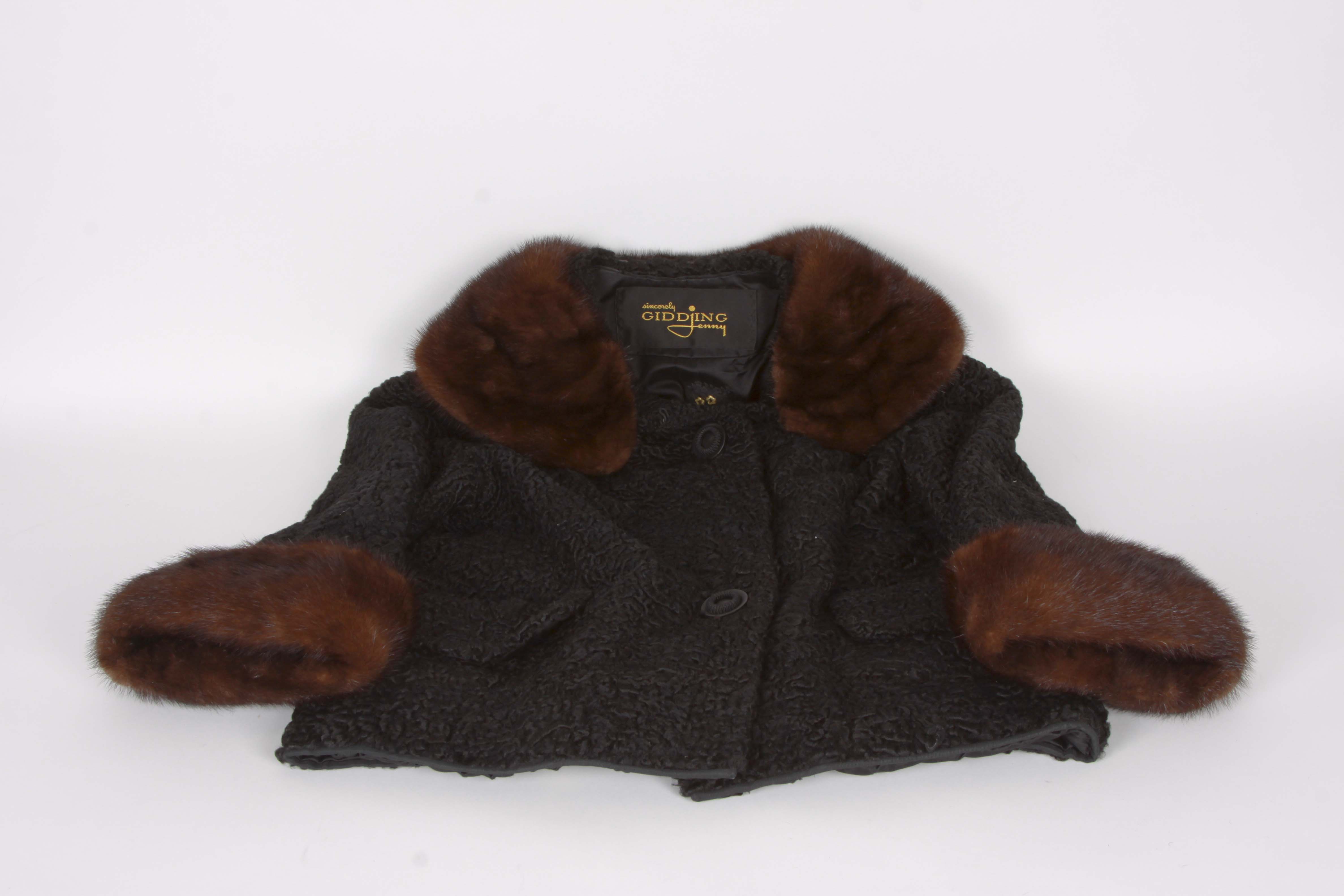 Vintage Gidding Jenny Curly Lamb Jacket With Mink Trim