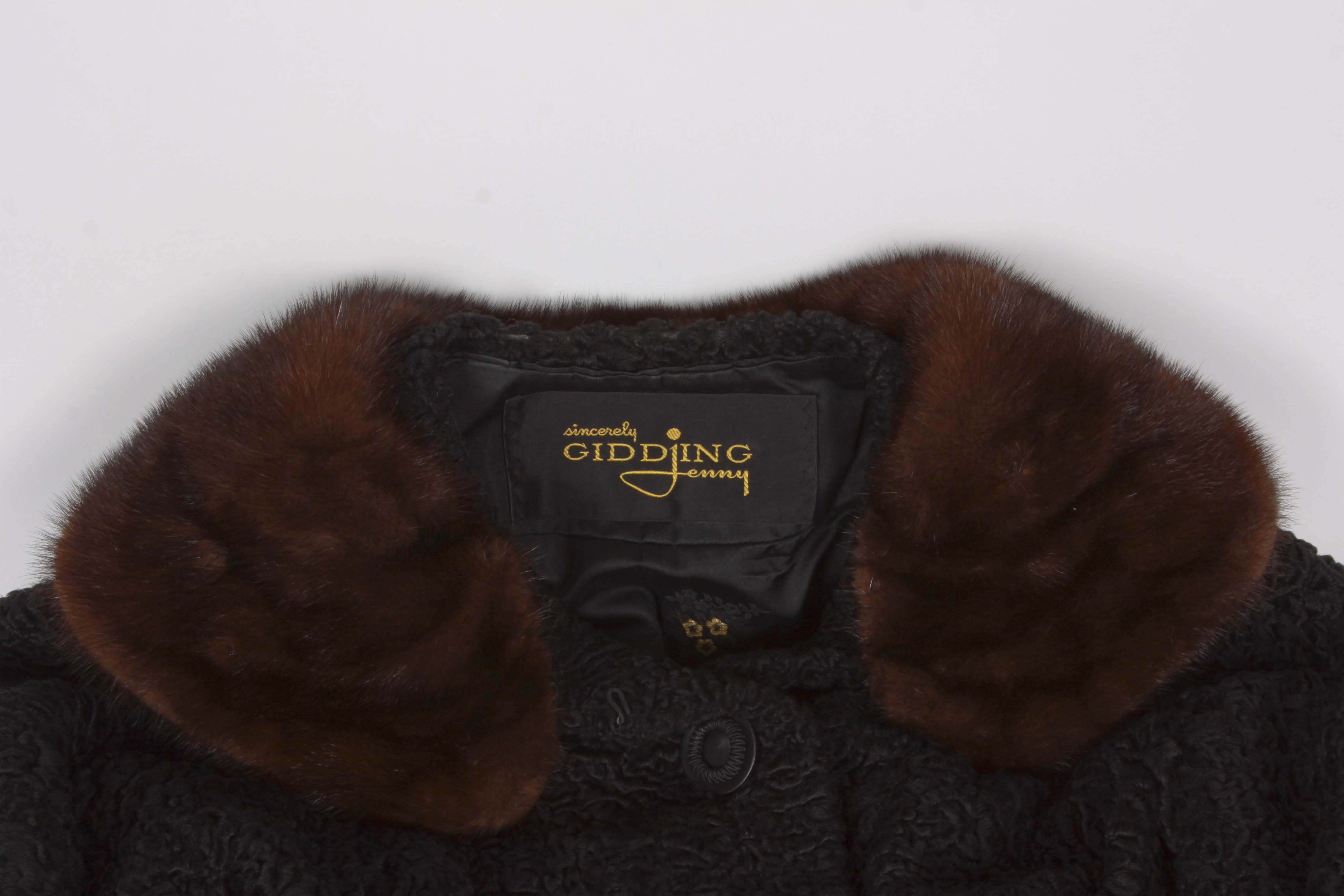 Vintage Gidding Jenny Curly Lamb Jacket With Mink Trim