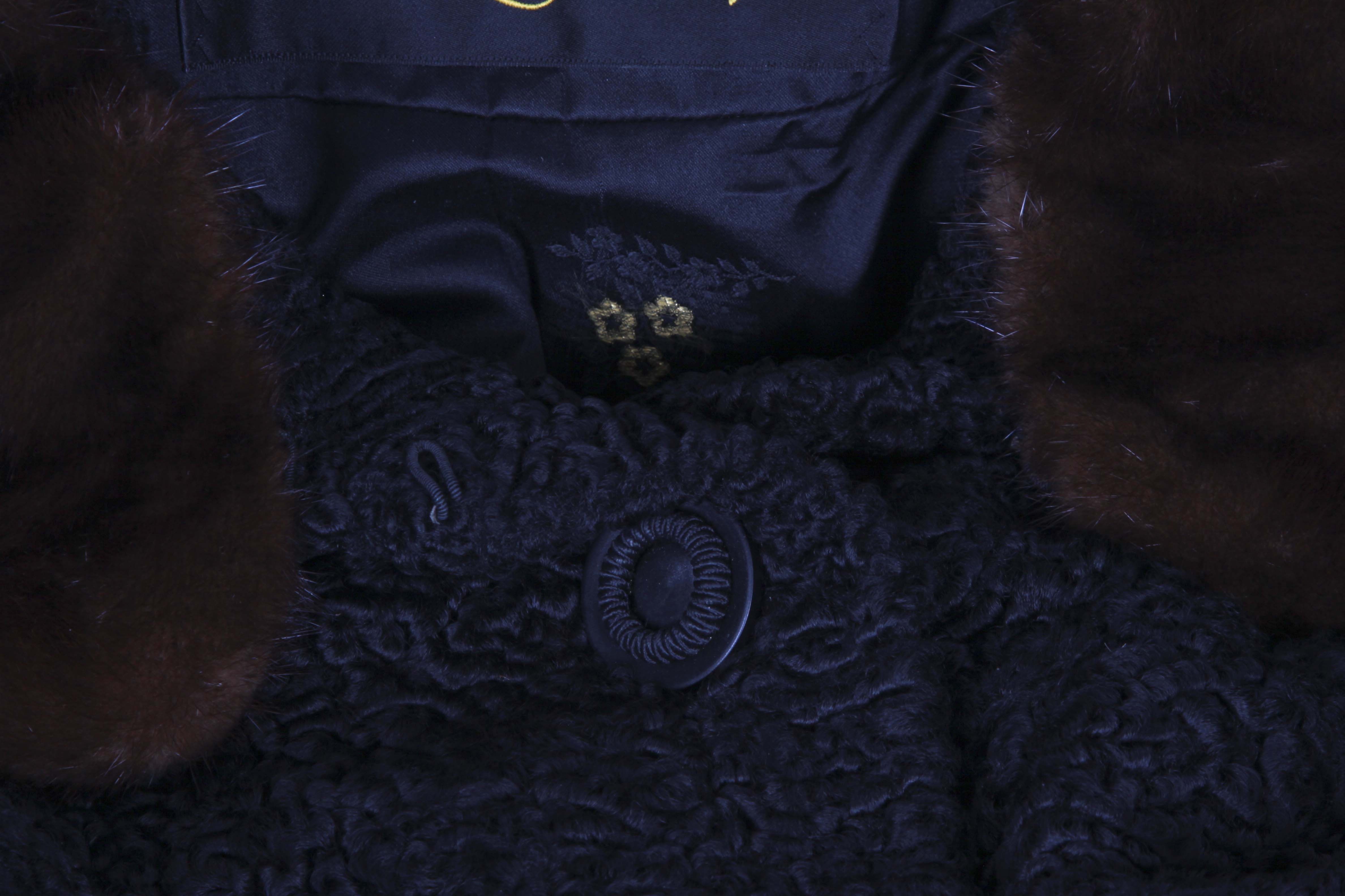 Vintage Gidding Jenny Curly Lamb Jacket With Mink Trim