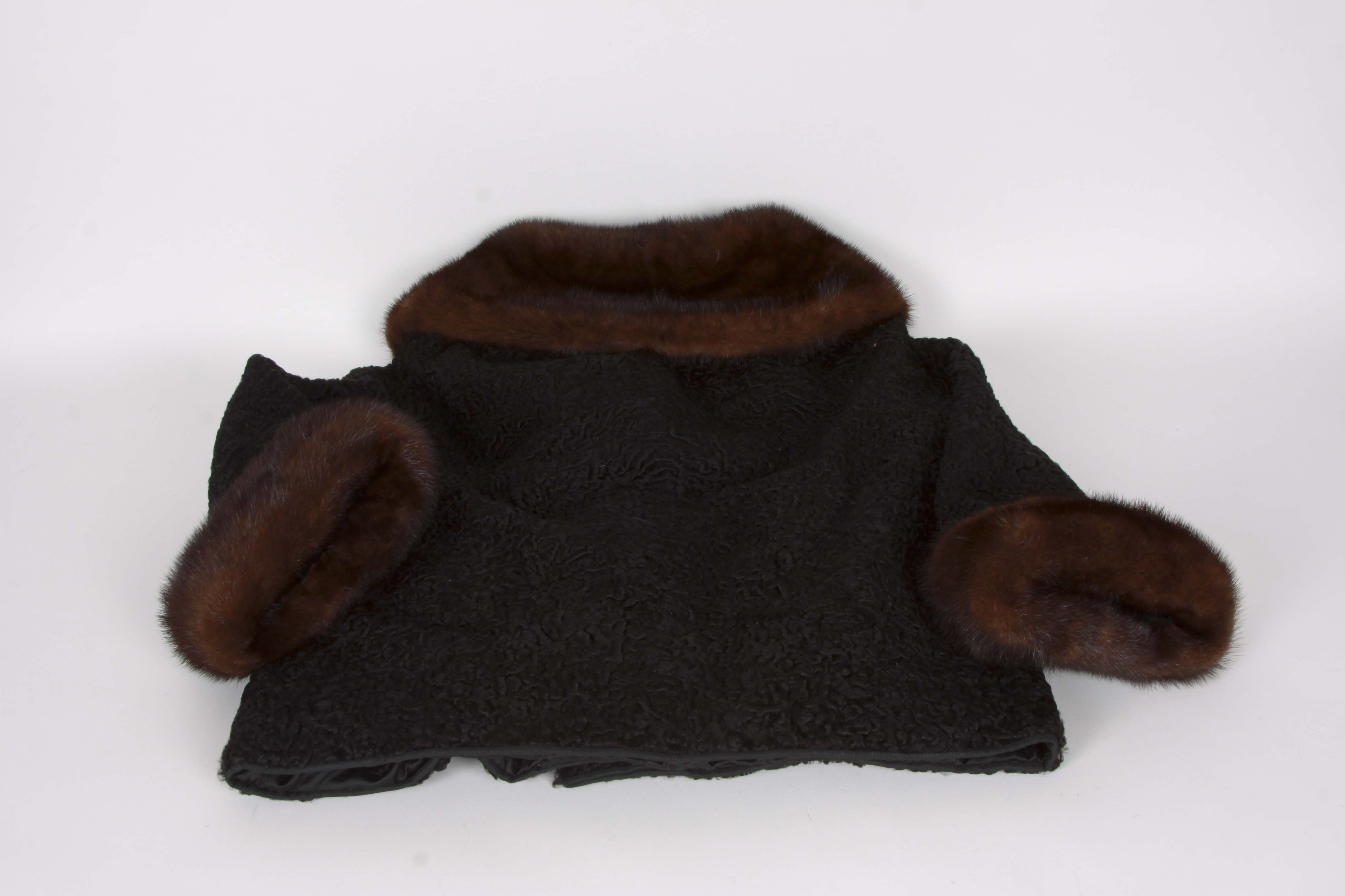 Vintage Gidding Jenny Curly Lamb Jacket With Mink Trim