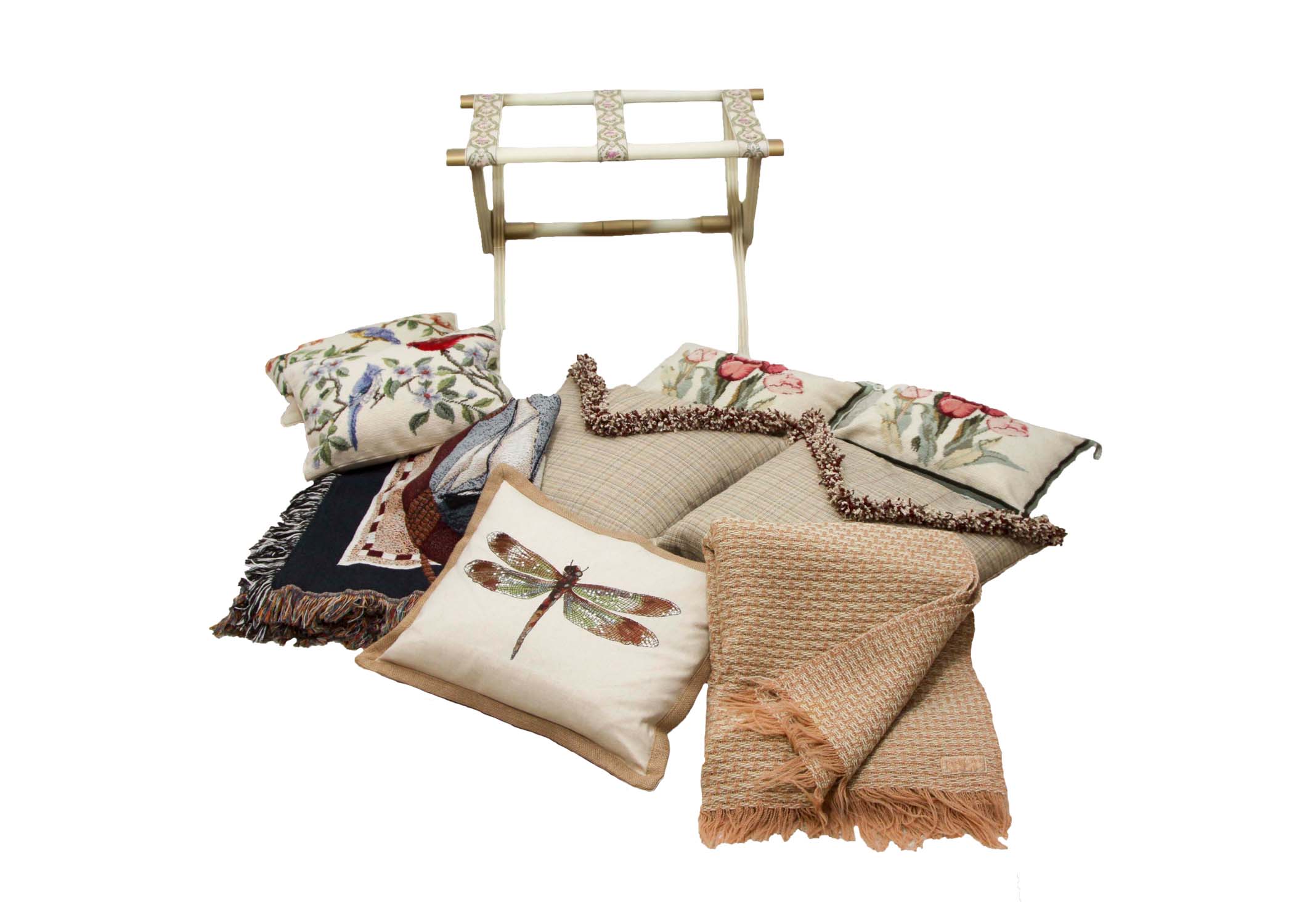 Assorted Throw Pillows, Pendleton Blanket, and More