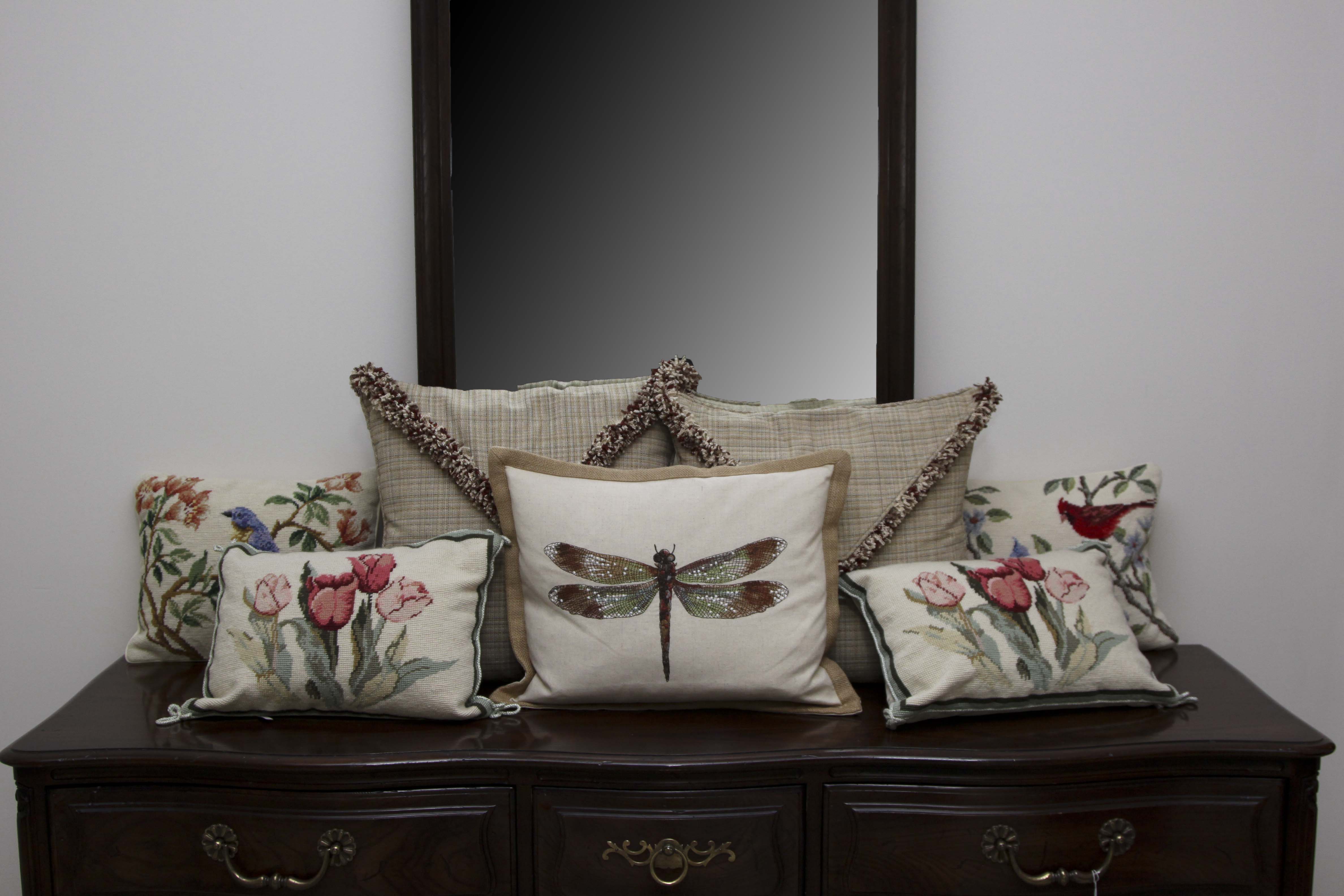 Assorted Throw Pillows, Pendleton Blanket, and More