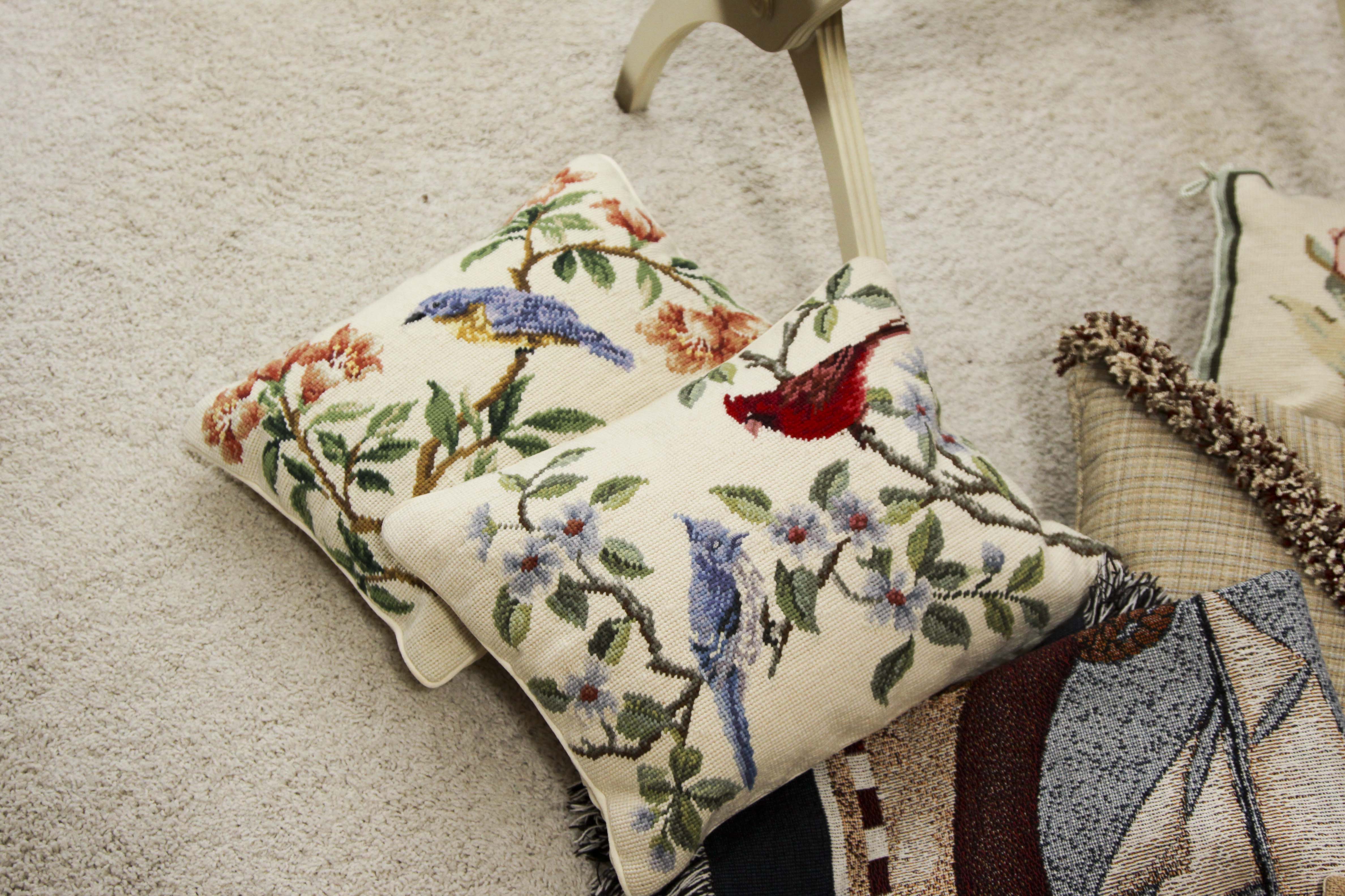 Assorted Throw Pillows, Pendleton Blanket, and More