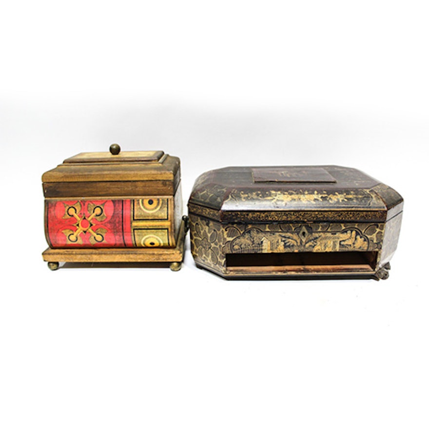 Two Decorative Trinket Boxes